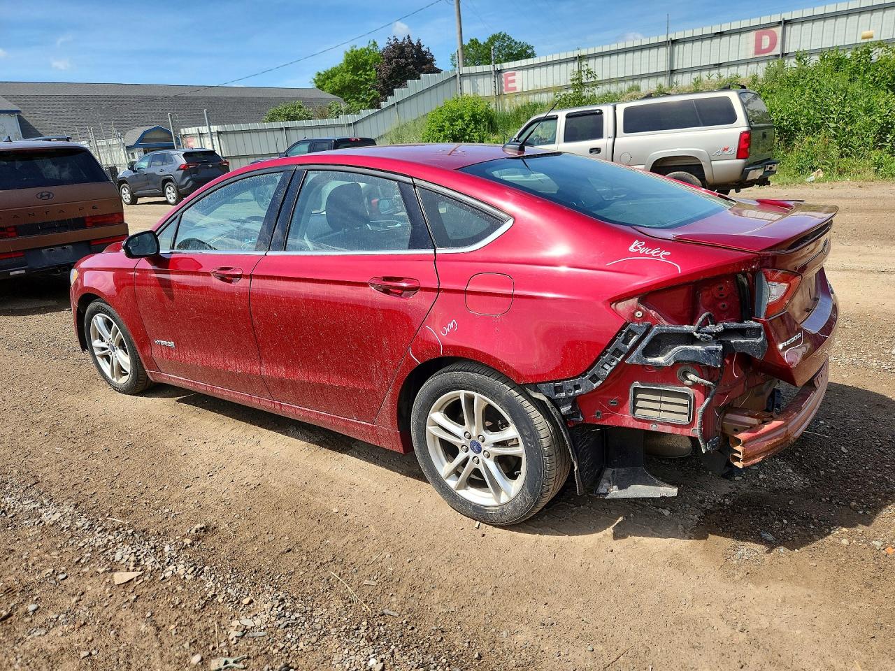 2015 Ford Fusion Se Hybrid Red vin: 3FA6P0LU6FR252452