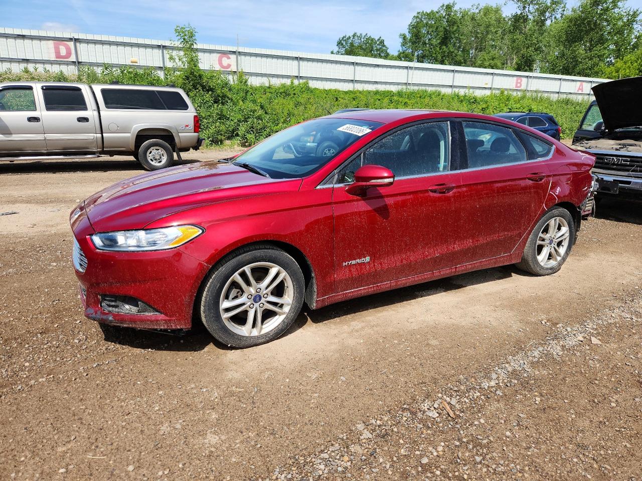 2015 Ford Fusion Se Hybrid Red vin: 3FA6P0LU6FR252452