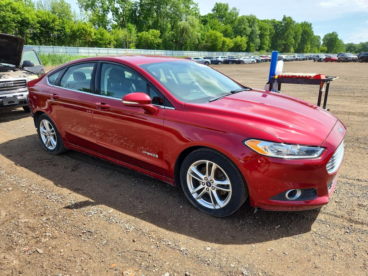 2015 Ford Fusion Se Hybrid Red vin: 3FA6P0LU6FR252452
