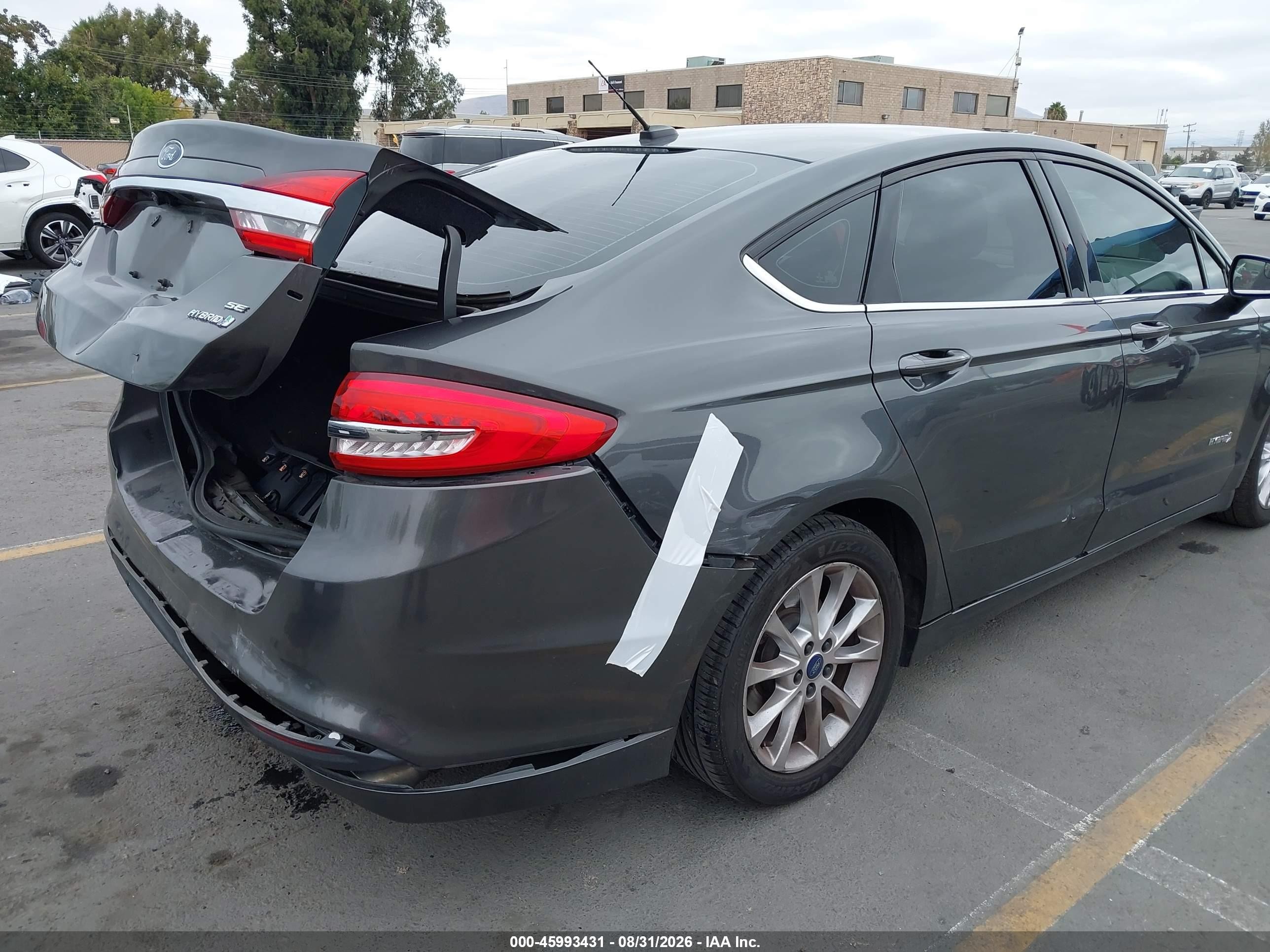 2017 Ford Fusion Hybrid Se Gray vin: 3FA6P0LU6HR408721