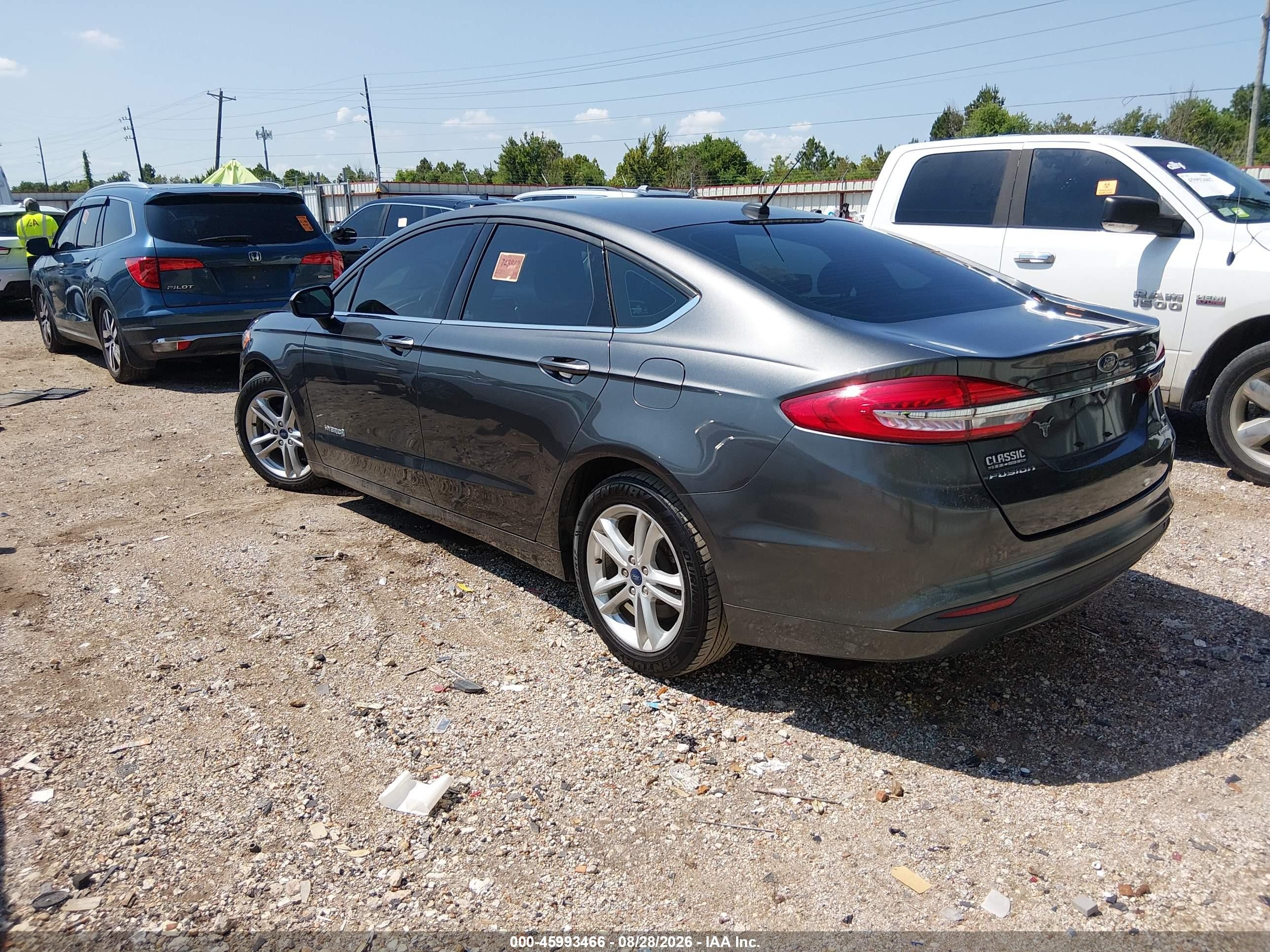 2018 Ford Fusion Hybrid Se Серый vin: 3FA6P0LU6JR197302