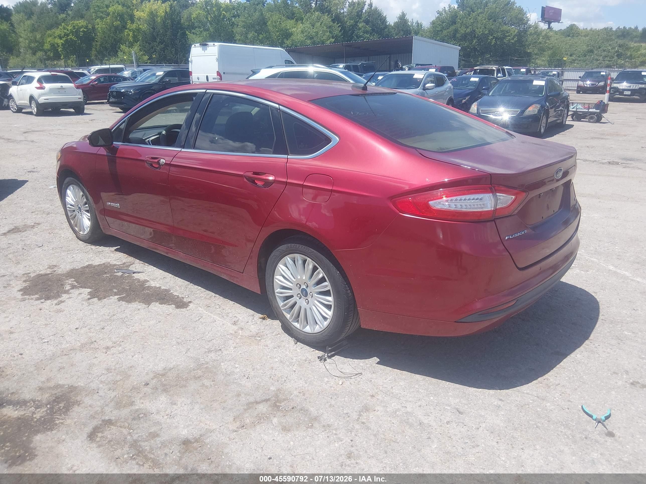 2013 Ford Fusion Hybrid Se Red vin: 3FA6P0LU7DR191402