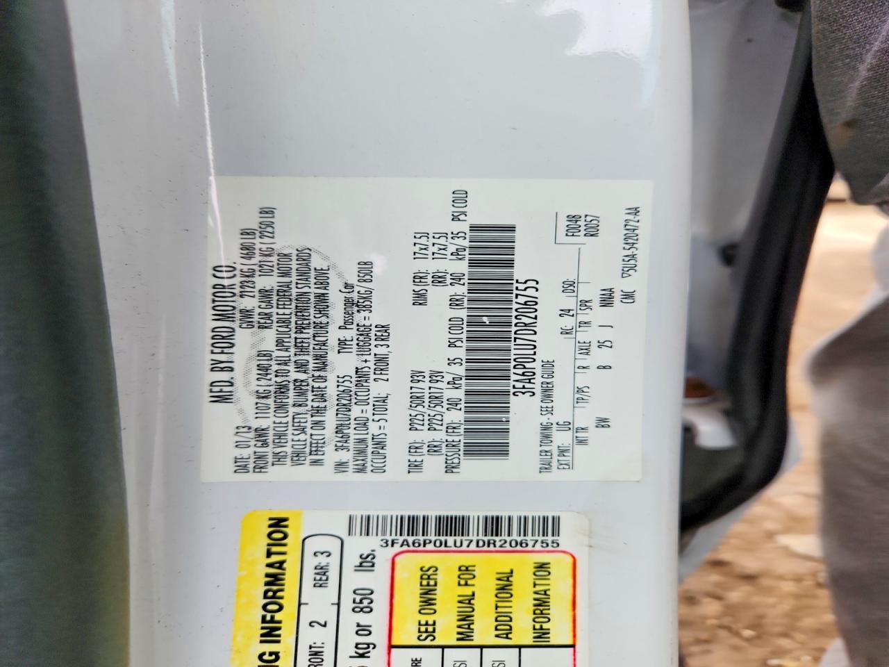 2013 Ford Fusion Se Hybrid Silver vin: 3FA6P0LU7DR206755