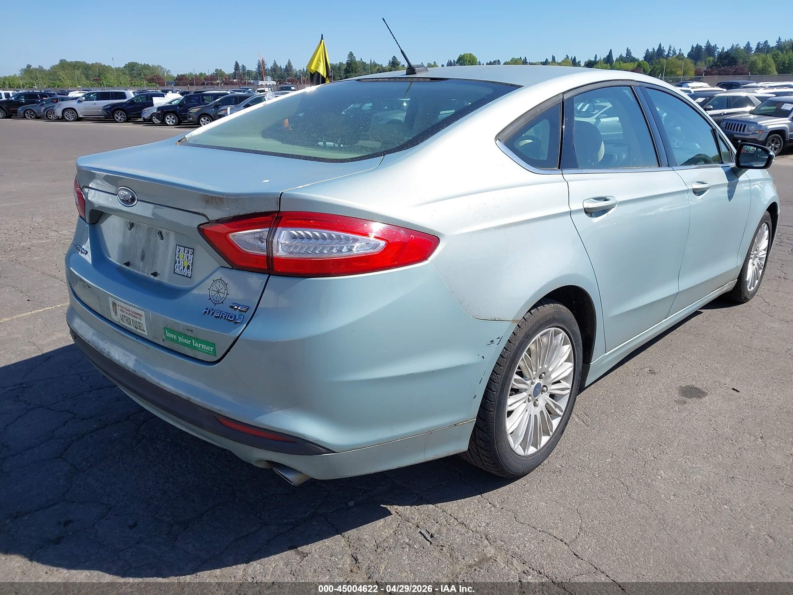 2013 Ford Fusion Hybrid Se Silver vin: 3FA6P0LU7DR207209
