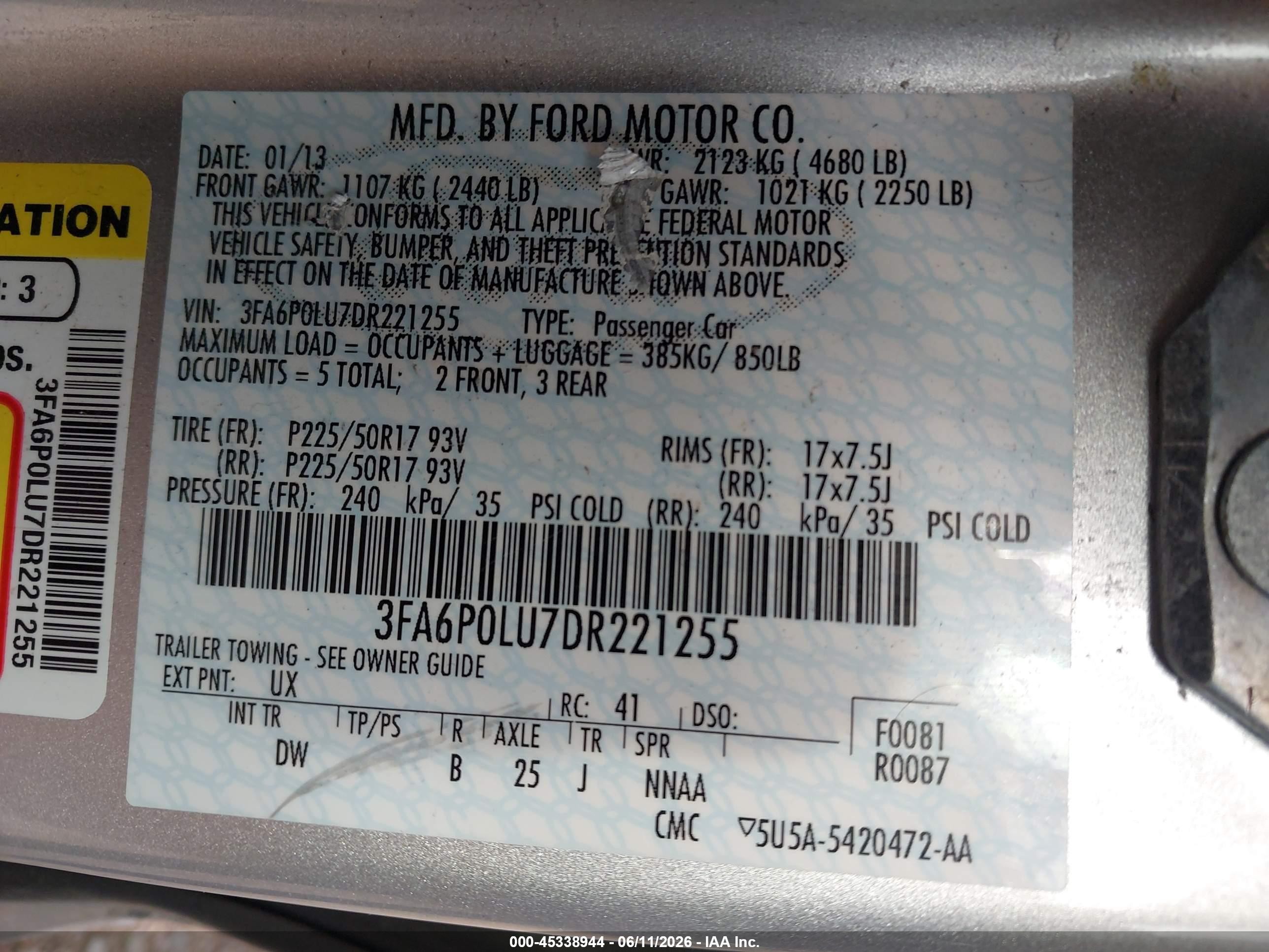 2013 Ford Fusion Hybrid Se Silver vin: 3FA6P0LU7DR221255