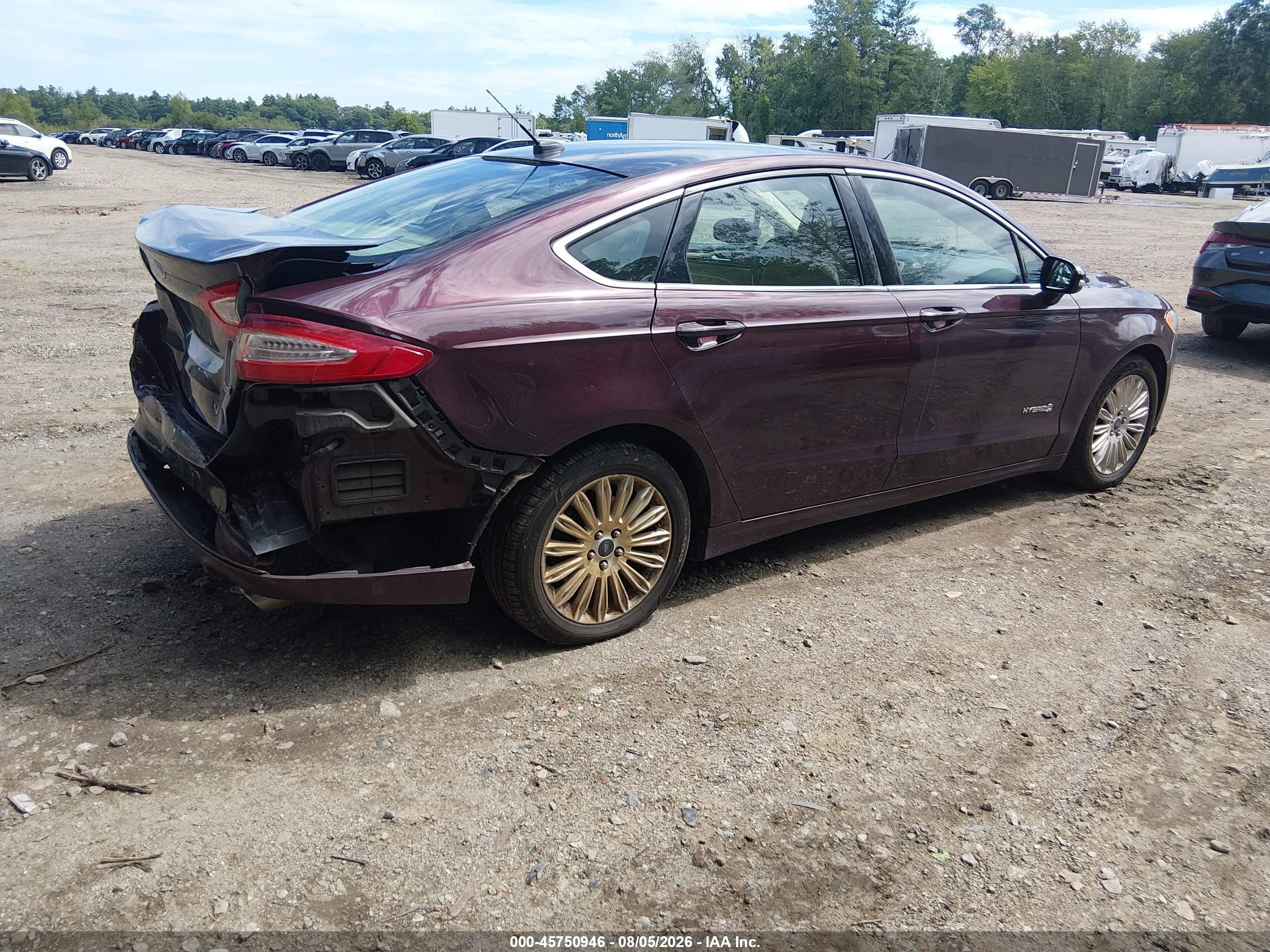 2013 Ford Fusion Hybrid Se Burgundy vin: 3FA6P0LU7DR224219