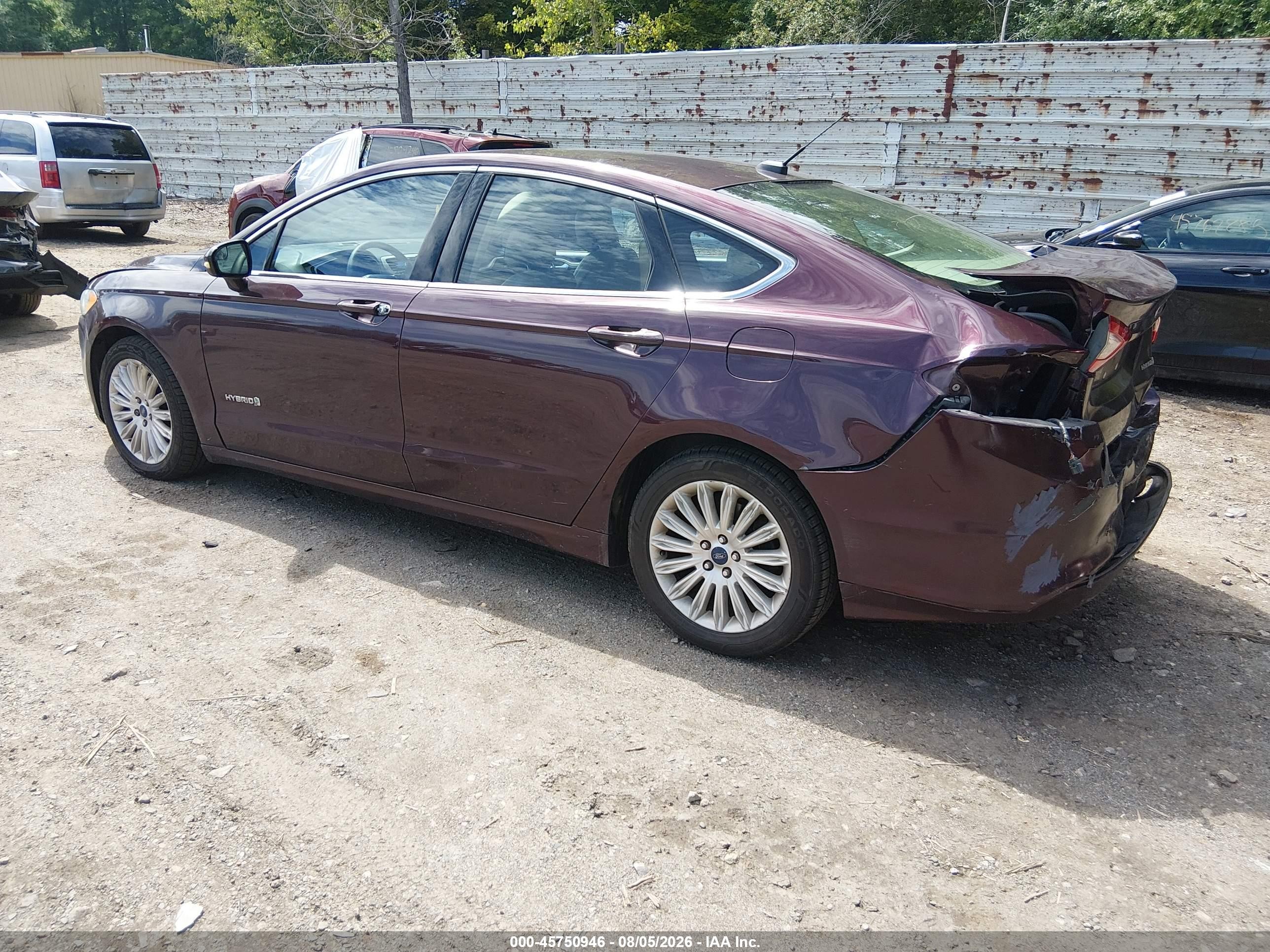 2013 Ford Fusion Hybrid Se Burgundy vin: 3FA6P0LU7DR224219