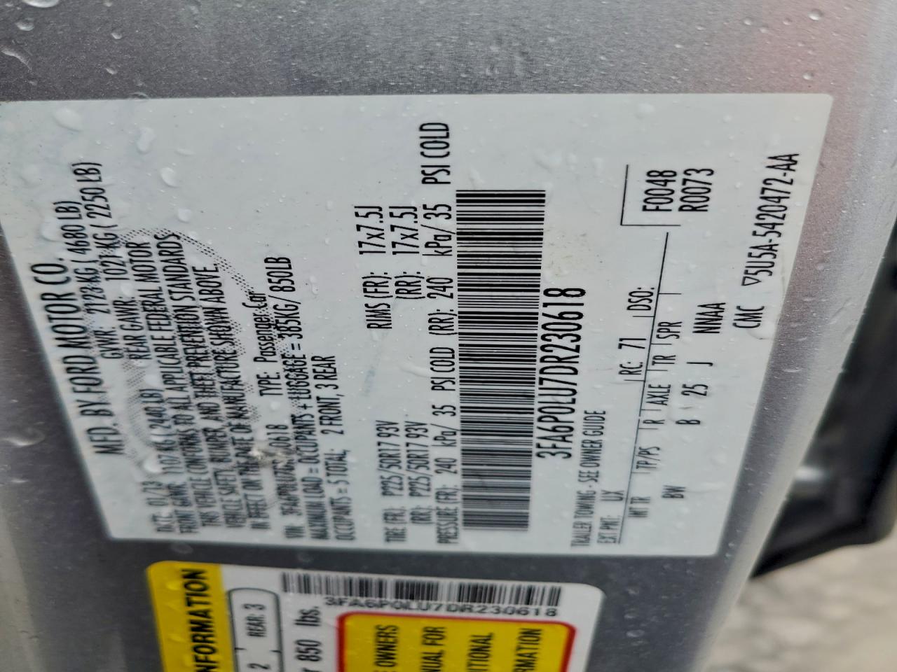 2013 Ford Fusion Se Hybrid Серебряный vin: 3FA6P0LU7DR230618