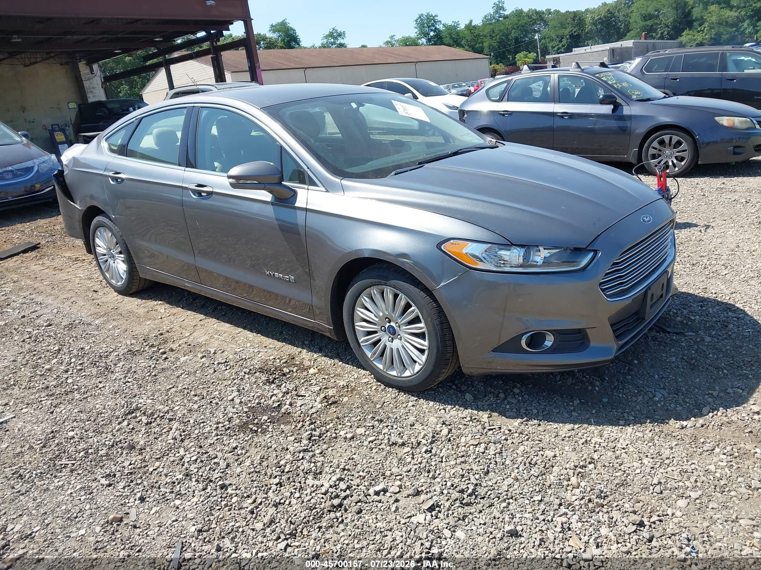 2014 Ford Fusion Hybrid Se Gray vin: 3FA6P0LU7ER153928