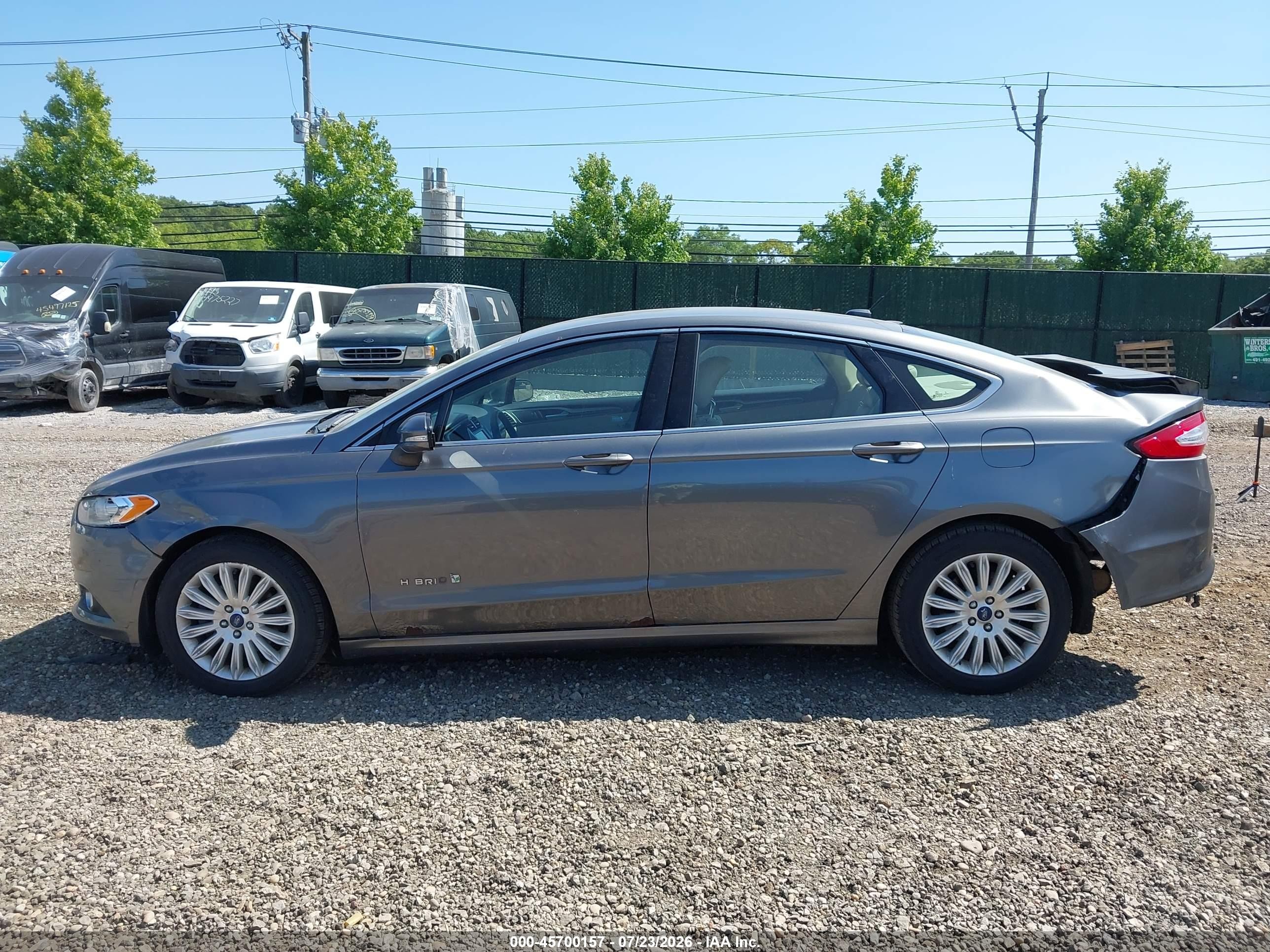2014 Ford Fusion Hybrid Se Gray vin: 3FA6P0LU7ER153928