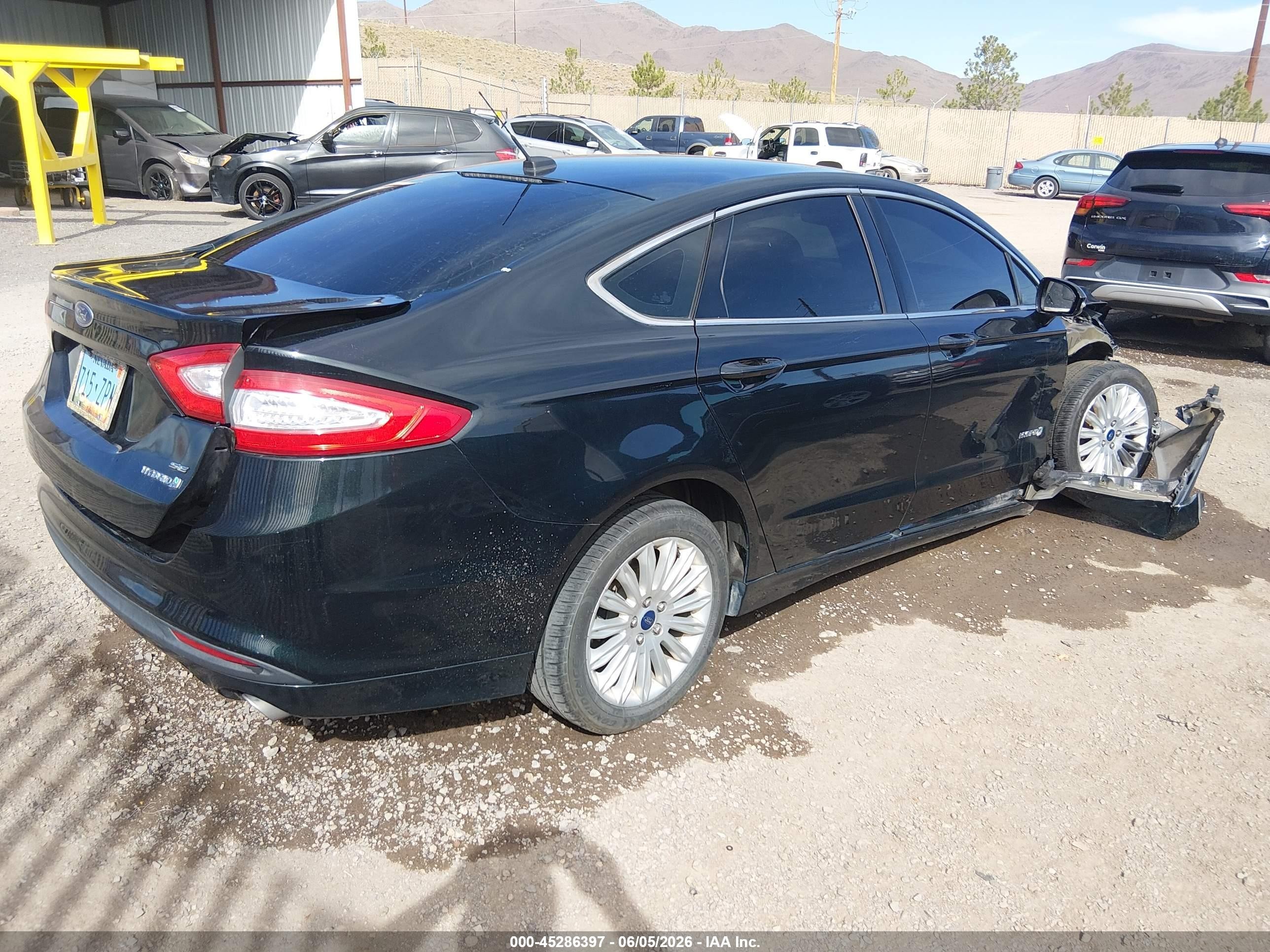 2014 Ford Fusion Hybrid Se Black vin: 3FA6P0LU7ER164217