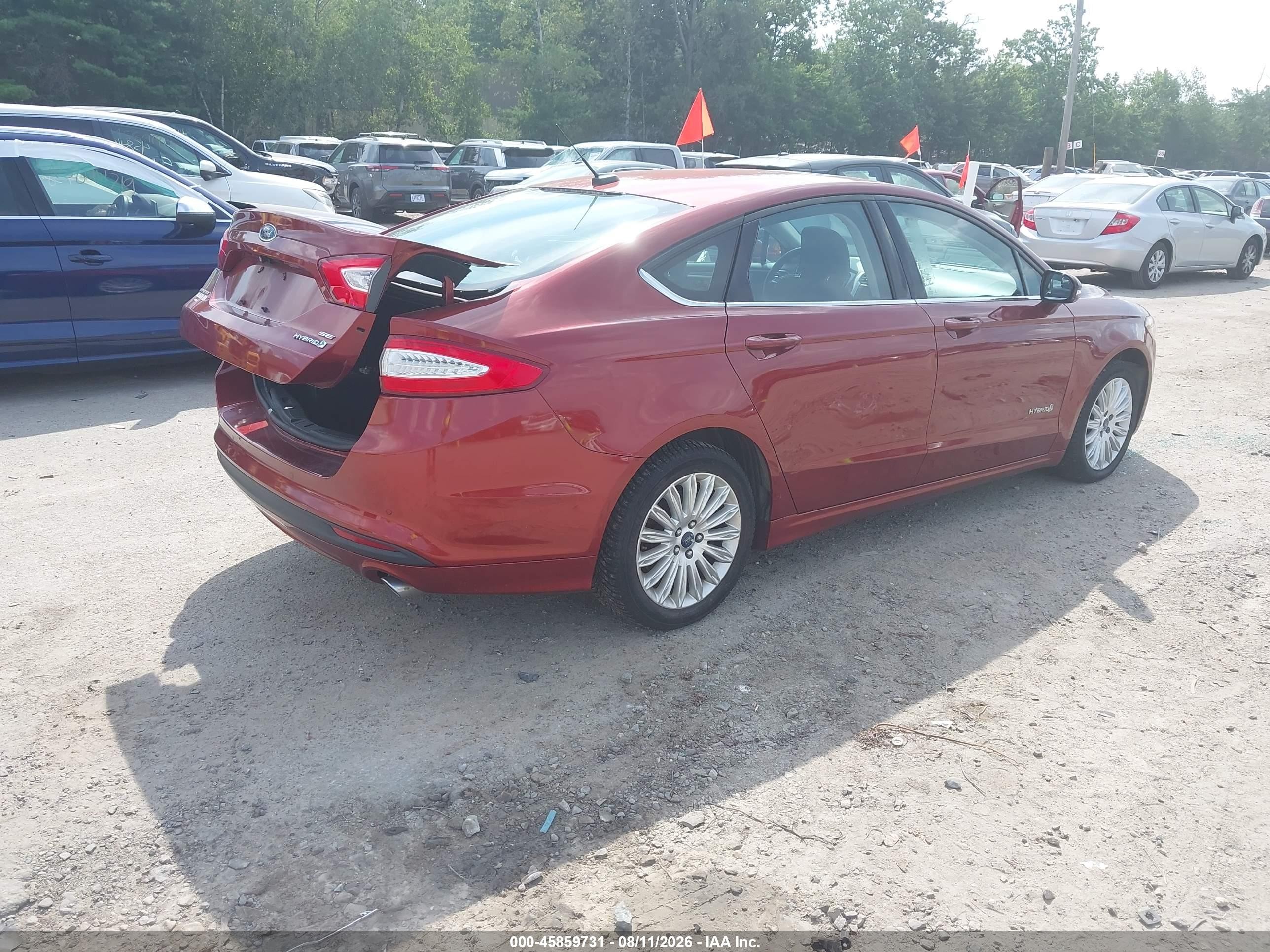 2014 Ford Fusion Hybrid Se Red vin: 3FA6P0LU7ER172477