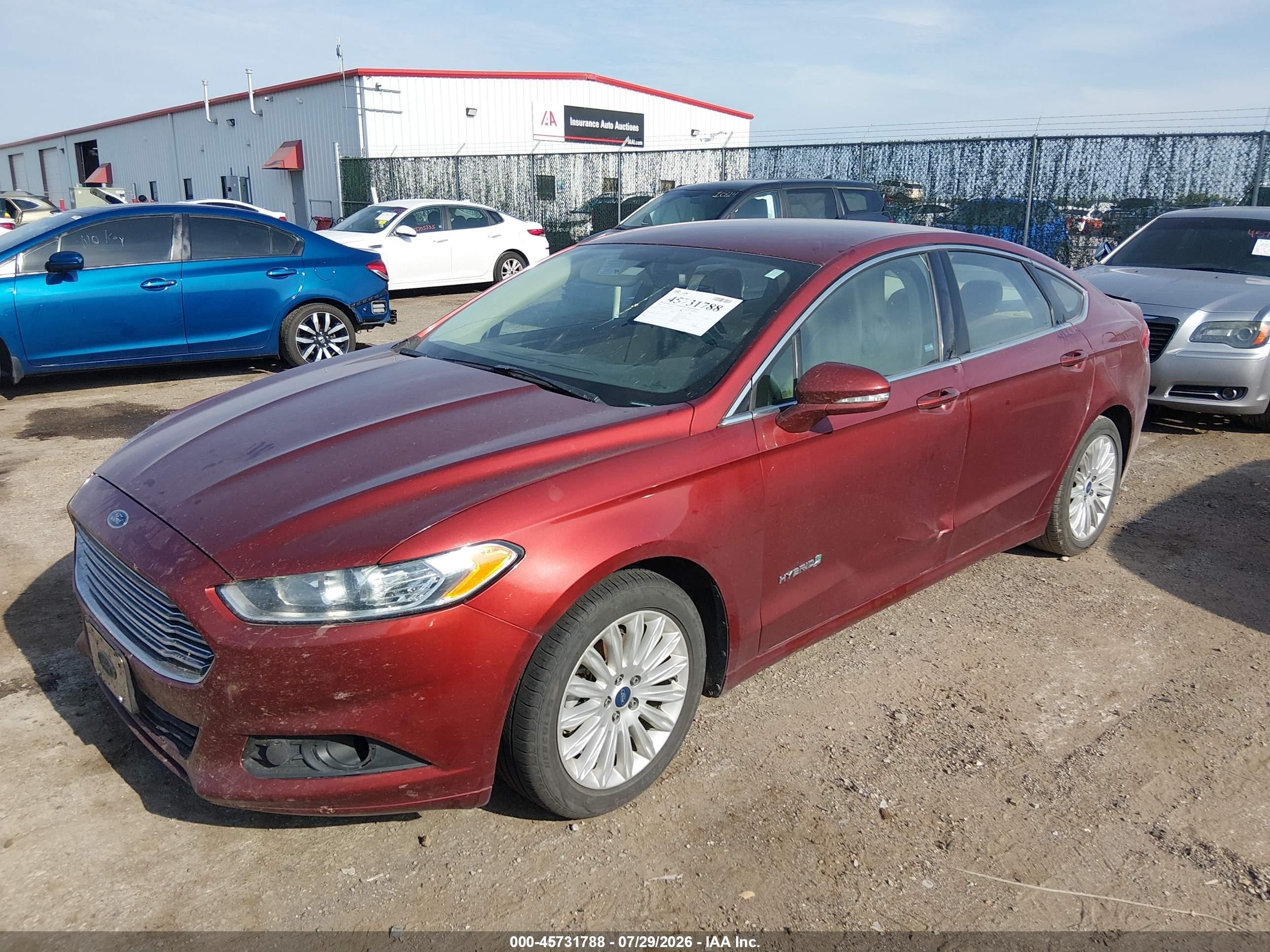 2014 Ford Fusion Hybrid Se Red vin: 3FA6P0LU7ER212038