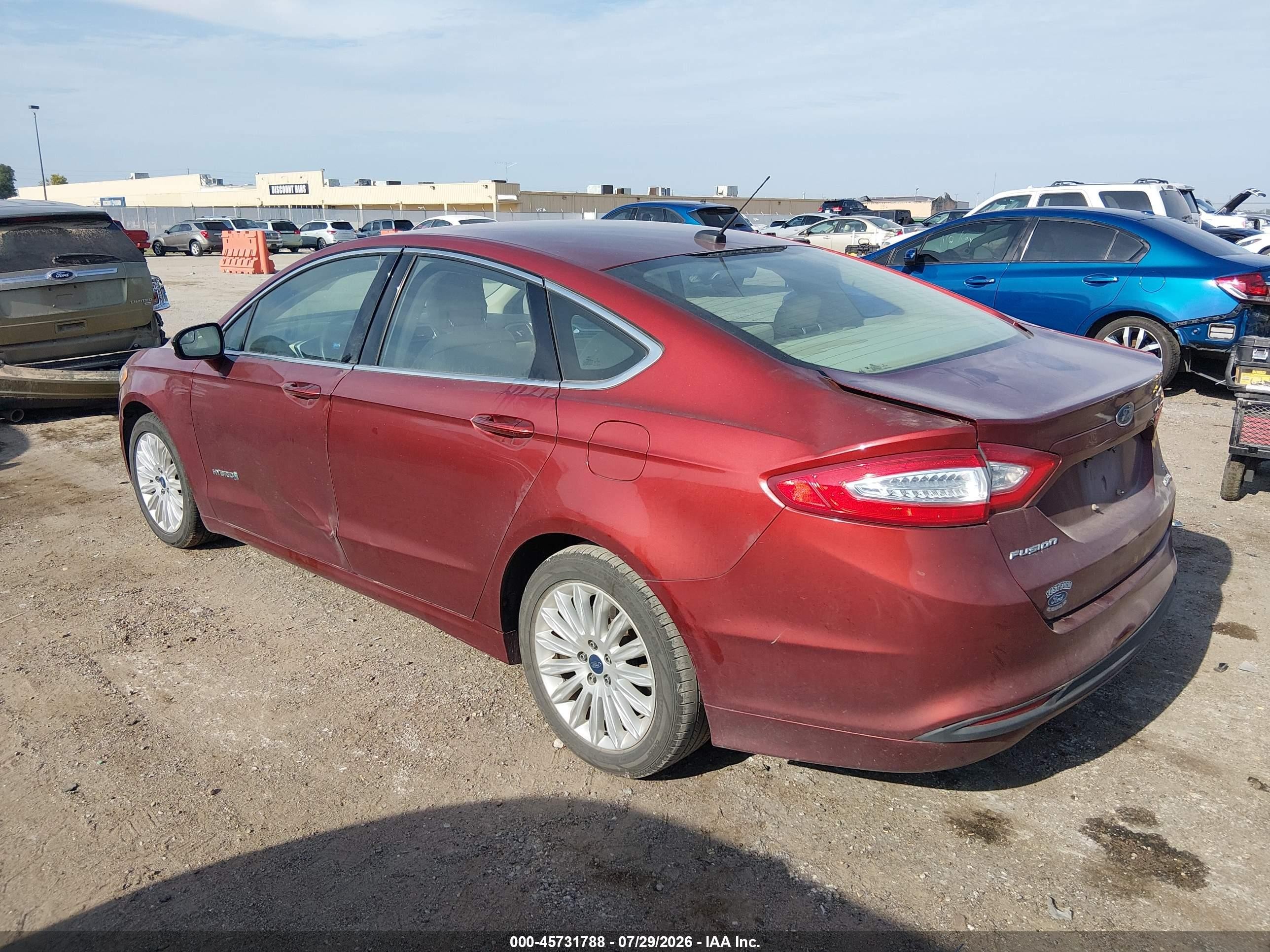 2014 Ford Fusion Hybrid Se Red vin: 3FA6P0LU7ER212038
