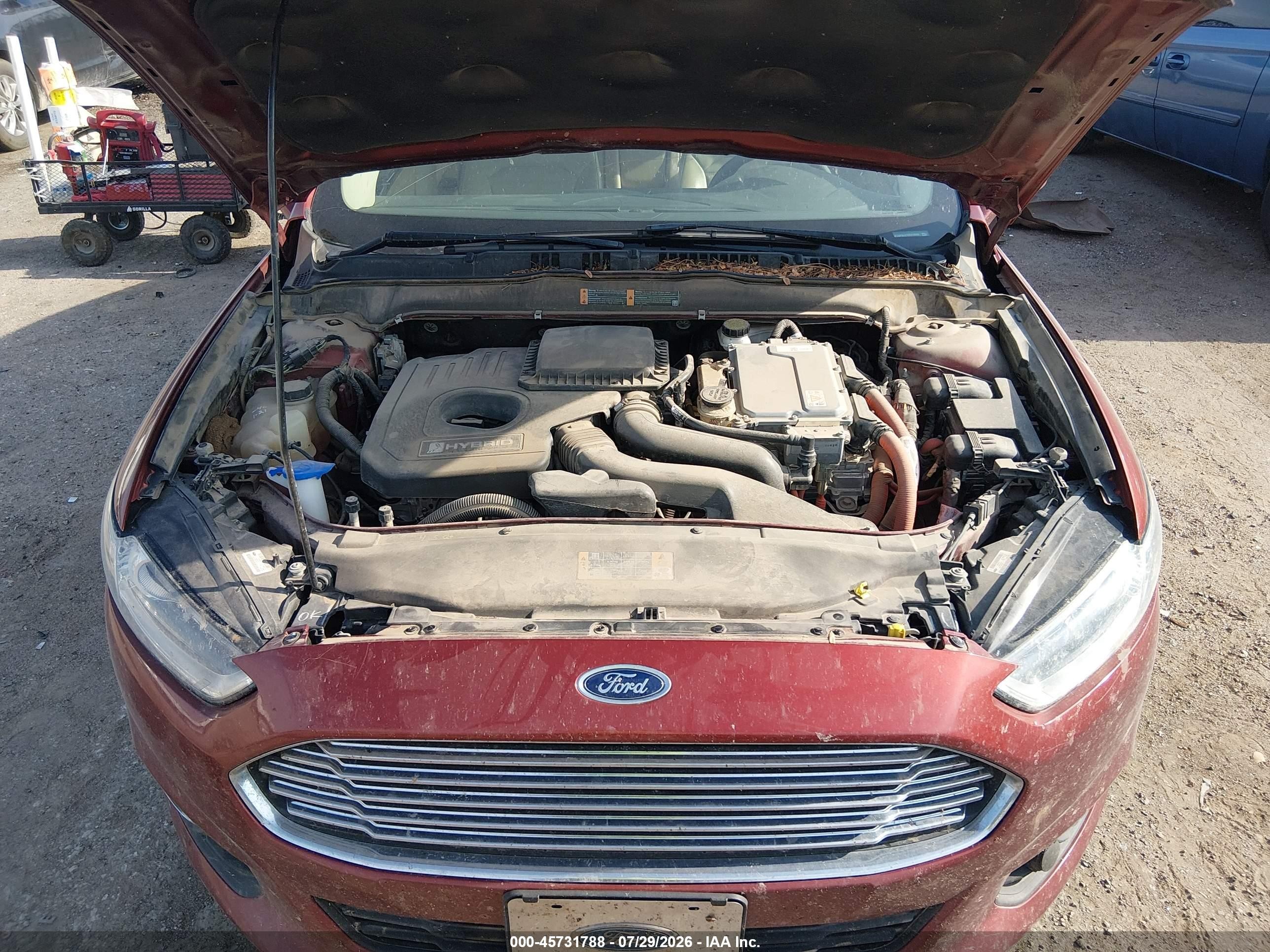 2014 Ford Fusion Hybrid Se Red vin: 3FA6P0LU7ER212038