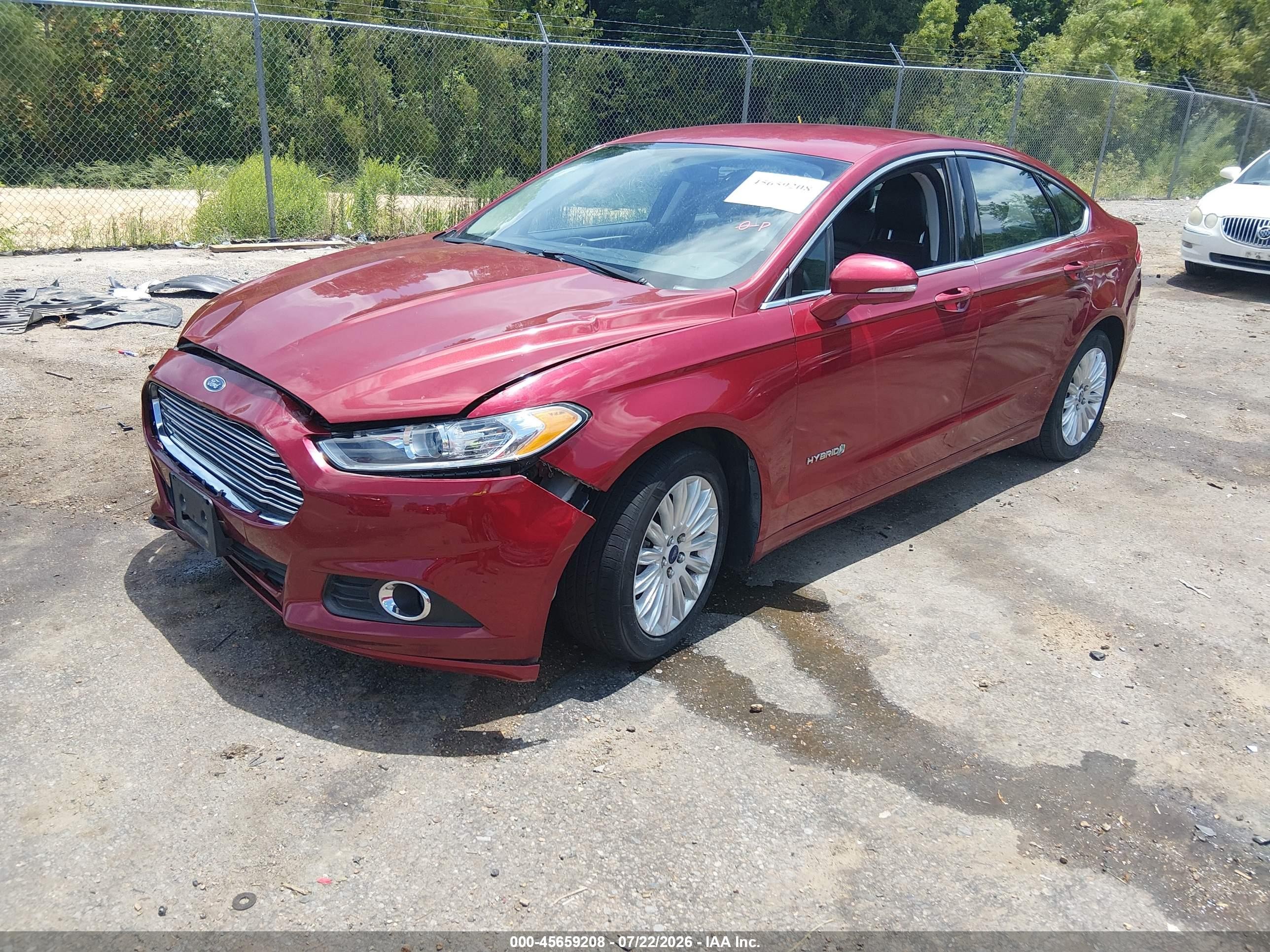 2014 Ford Fusion Hybrid Se Red vin: 3FA6P0LU7ER227218