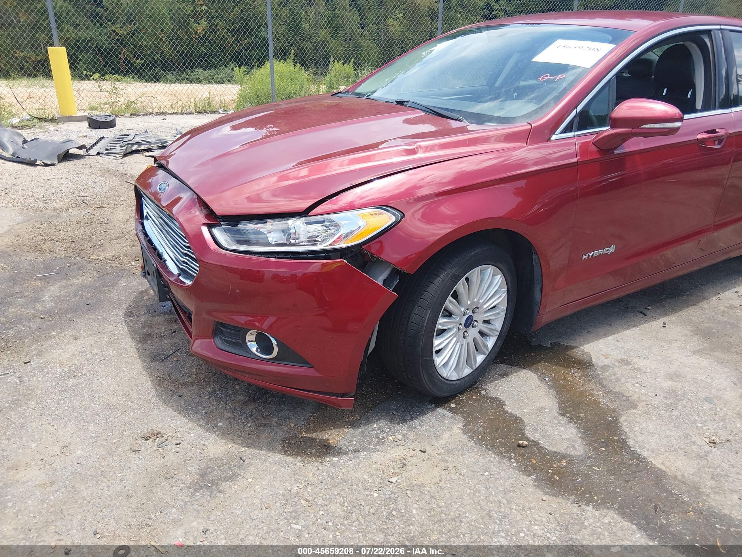 2014 Ford Fusion Hybrid Se Red vin: 3FA6P0LU7ER227218