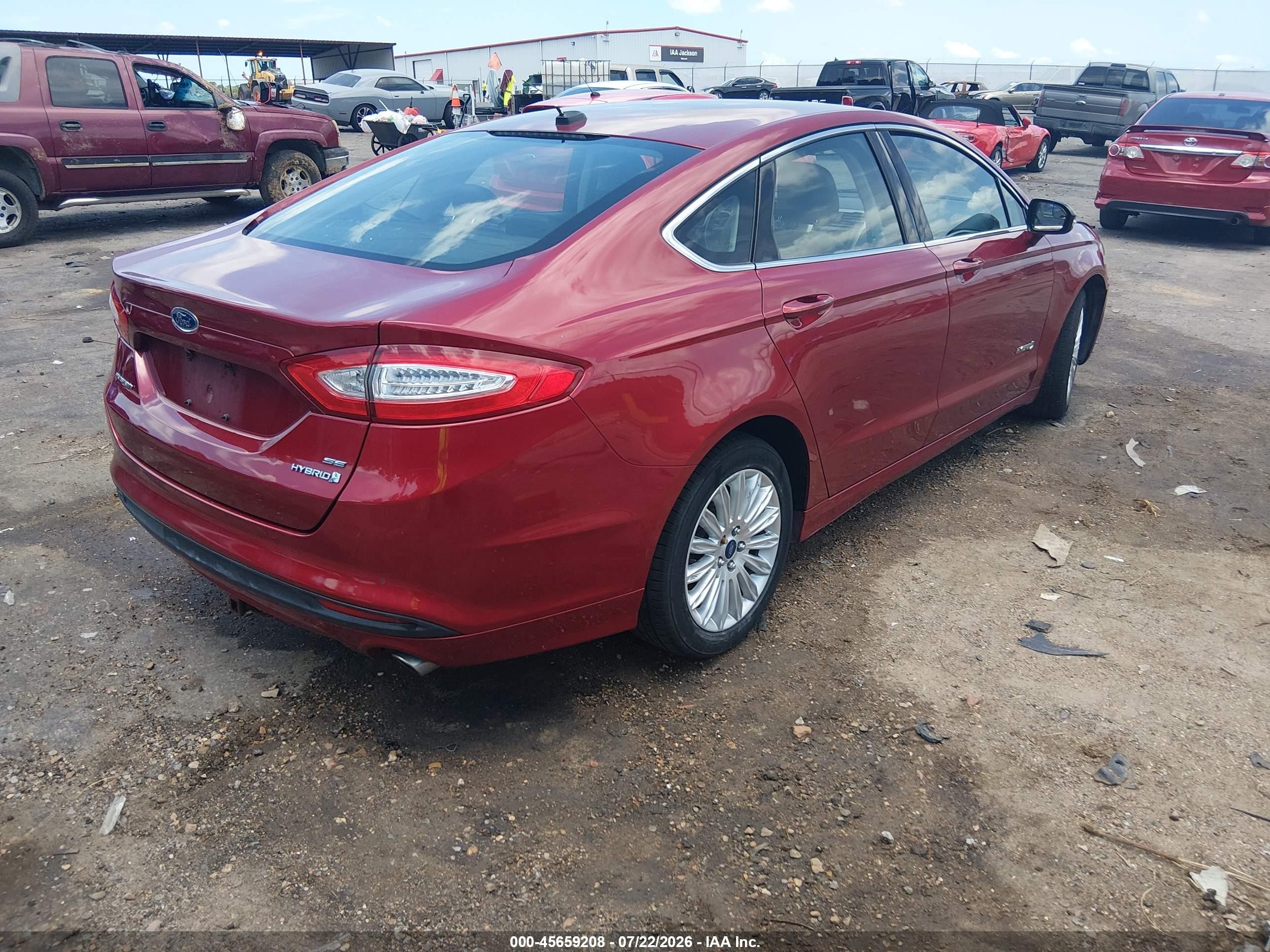 2014 Ford Fusion Hybrid Se Red vin: 3FA6P0LU7ER227218