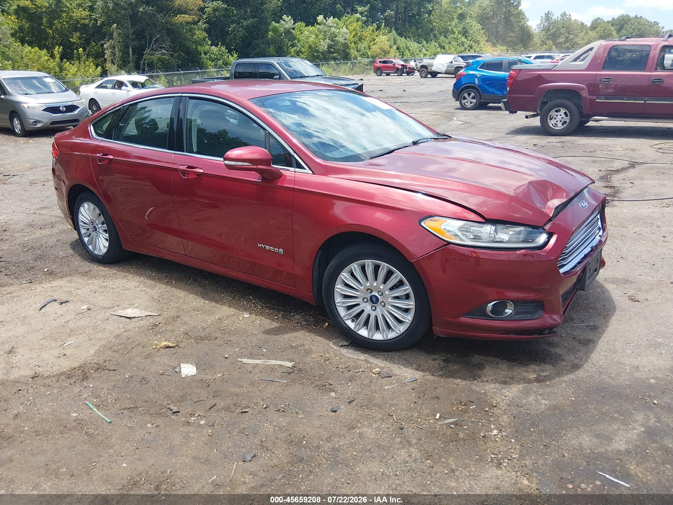 2014 Ford Fusion Hybrid Se Red vin: 3FA6P0LU7ER227218