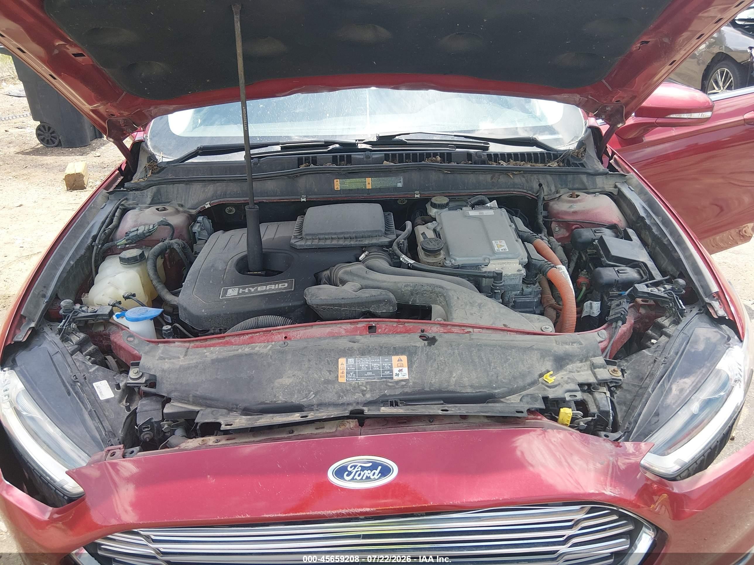 2014 Ford Fusion Hybrid Se Red vin: 3FA6P0LU7ER227218