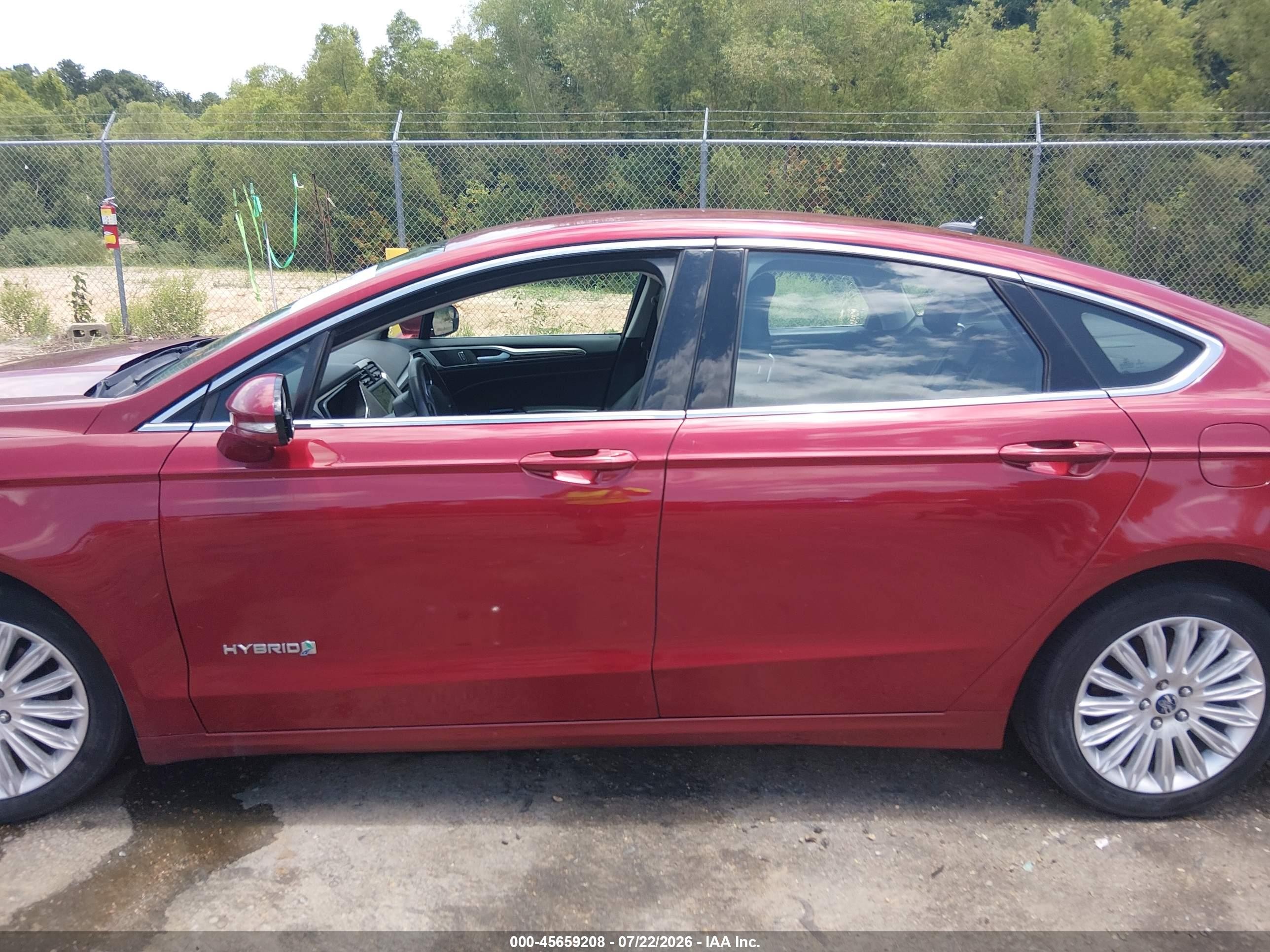 2014 Ford Fusion Hybrid Se Red vin: 3FA6P0LU7ER227218
