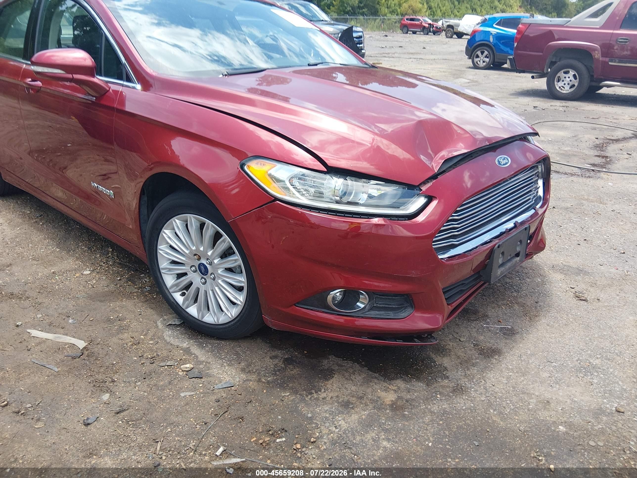2014 Ford Fusion Hybrid Se Red vin: 3FA6P0LU7ER227218