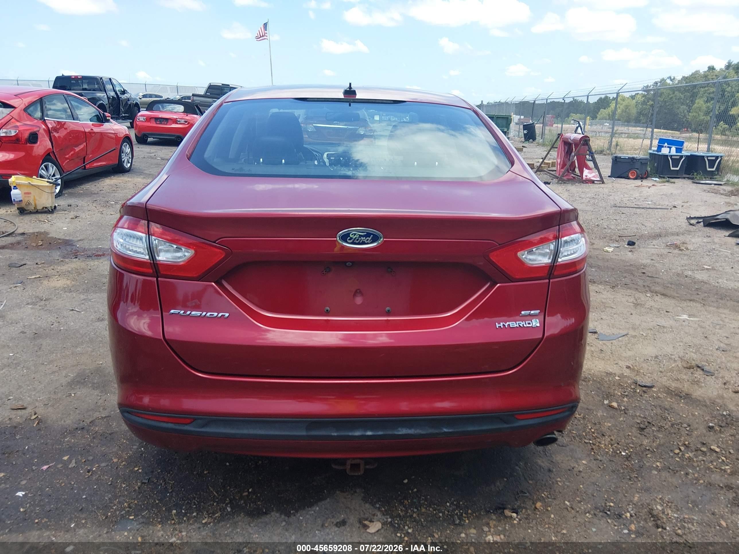 2014 Ford Fusion Hybrid Se Red vin: 3FA6P0LU7ER227218