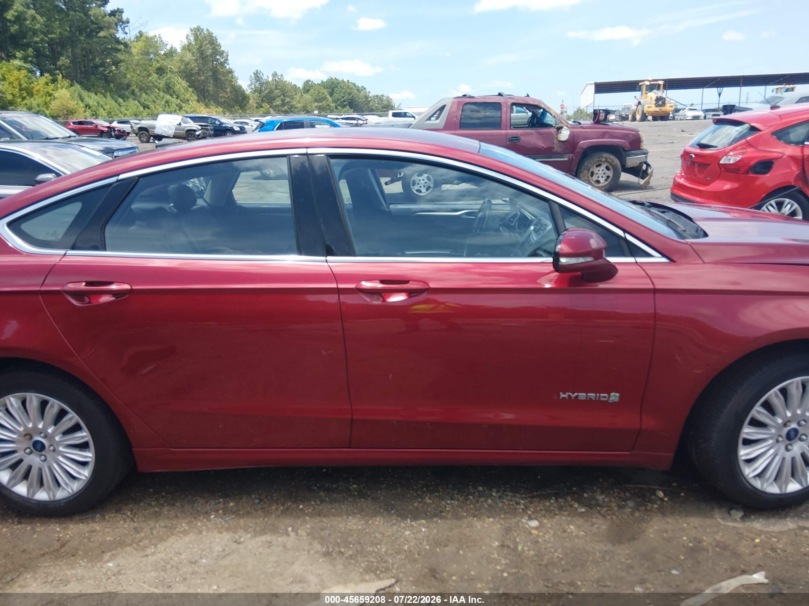 2014 Ford Fusion Hybrid Se Red vin: 3FA6P0LU7ER227218