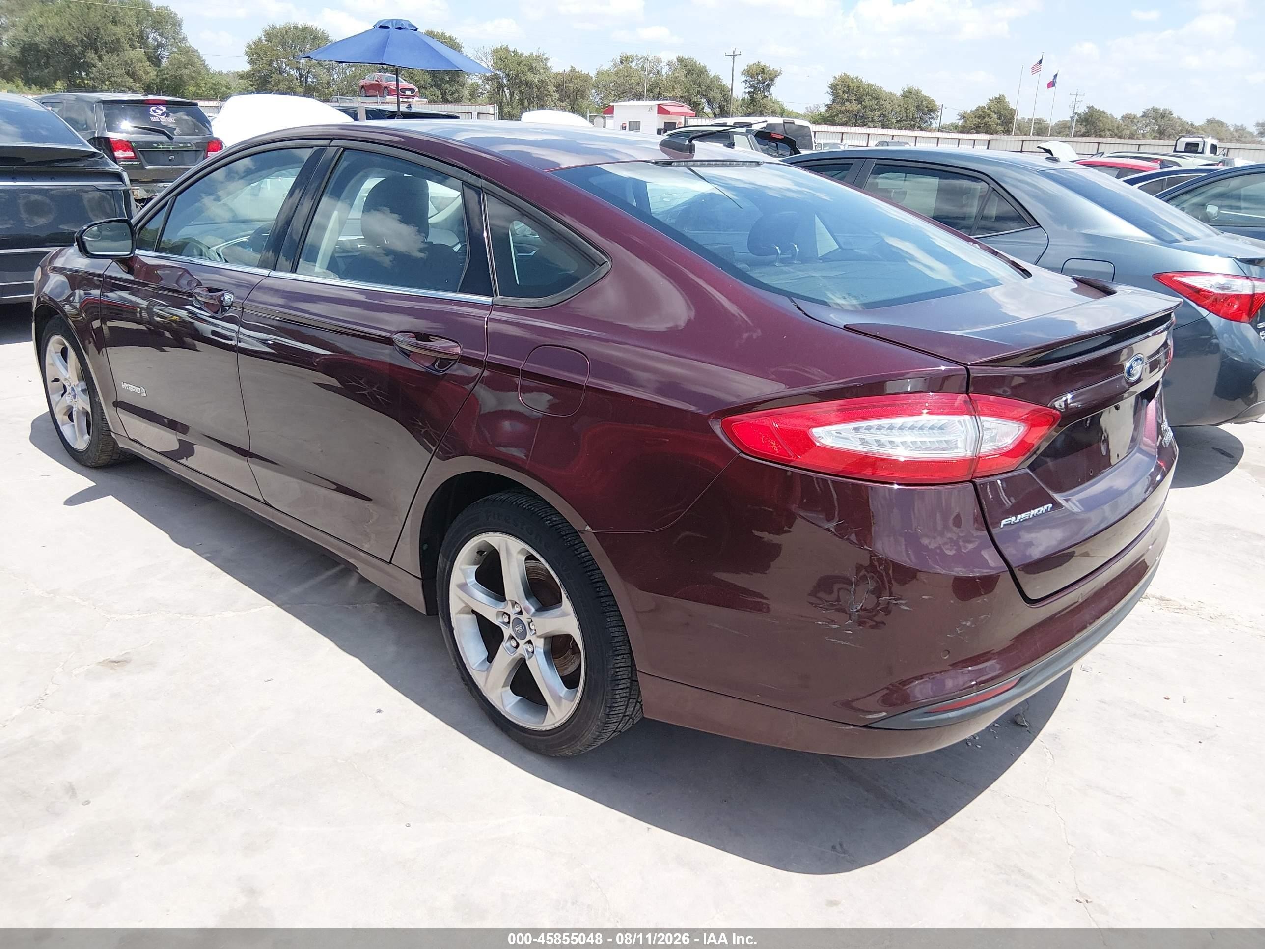 2013 Ford Fusion Hybrid Se Maroon vin: 3FA6P0LU8DR137123