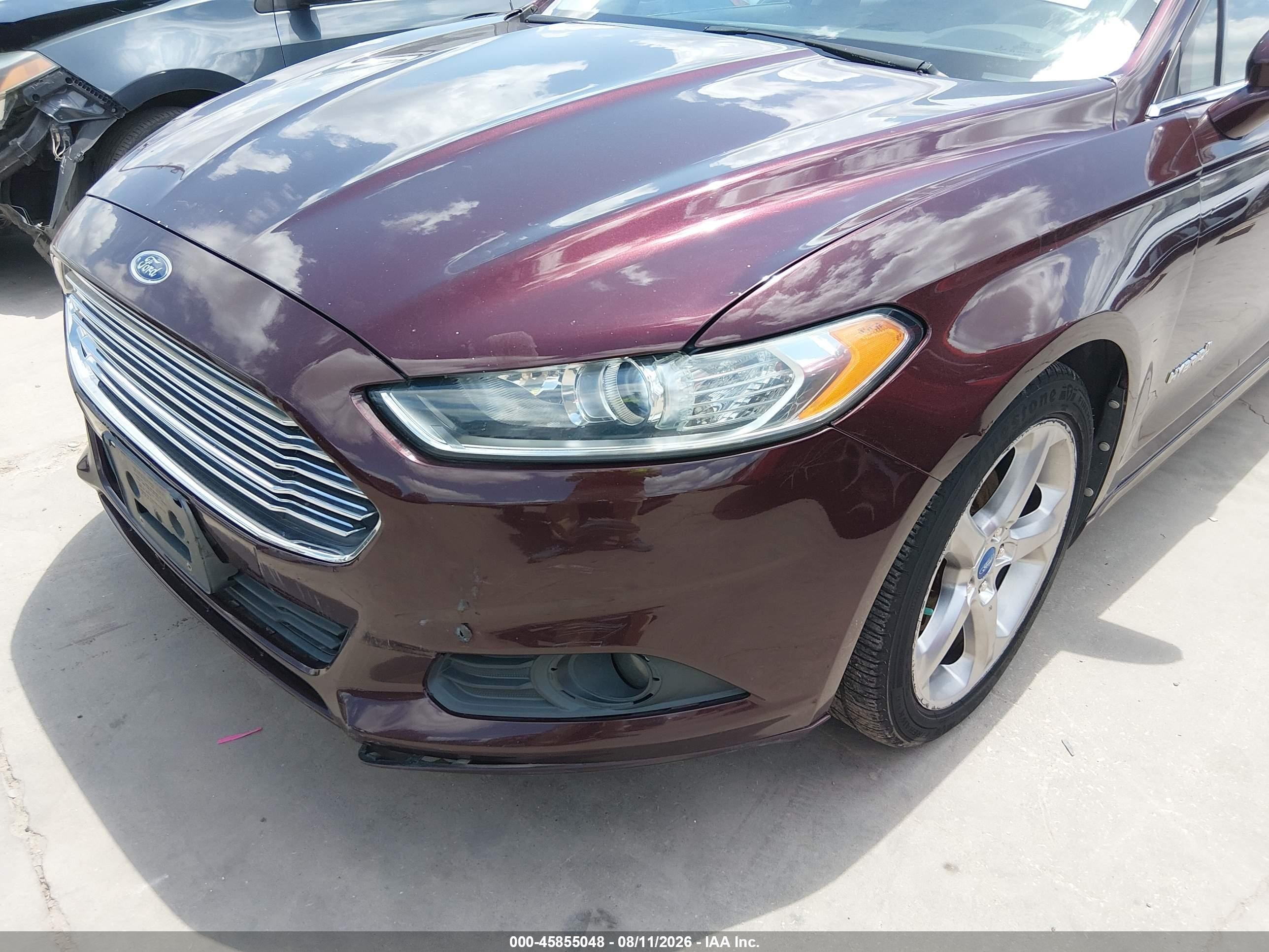 2013 Ford Fusion Hybrid Se Maroon vin: 3FA6P0LU8DR137123