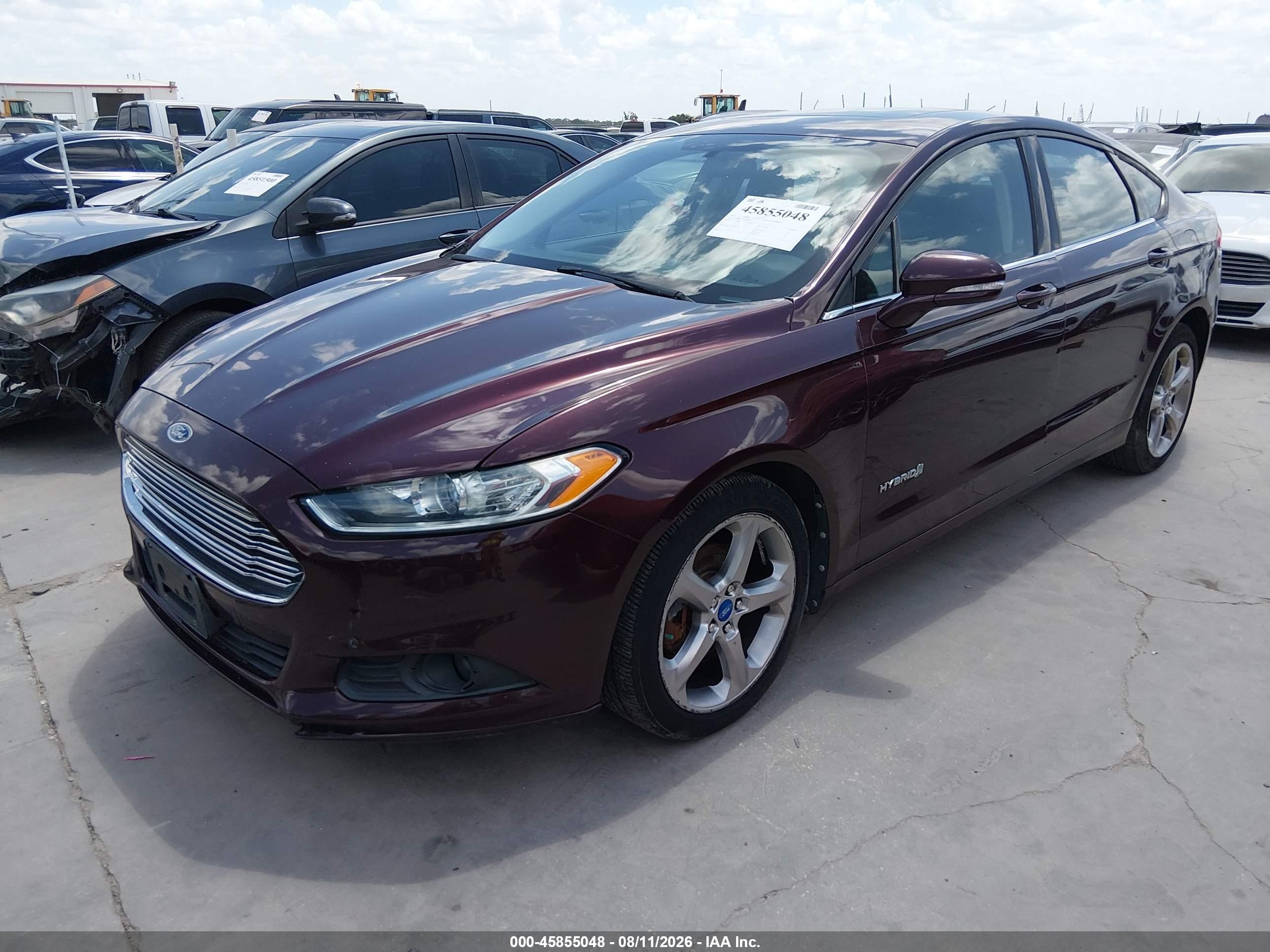 2013 Ford Fusion Hybrid Se Maroon vin: 3FA6P0LU8DR137123