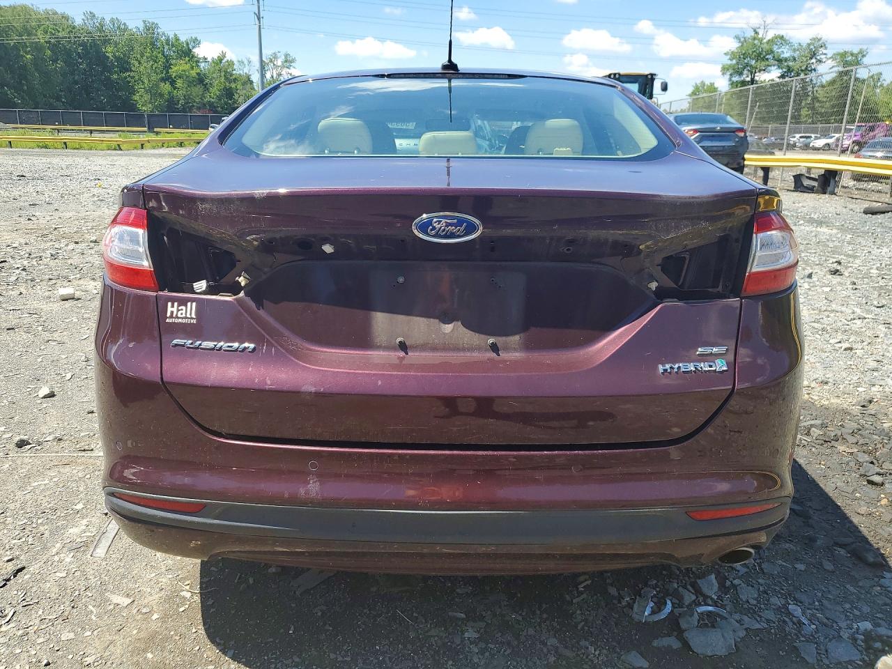 2013 Ford Fusion Se Hybrid Burgundy vin: 3FA6P0LU8DR266138