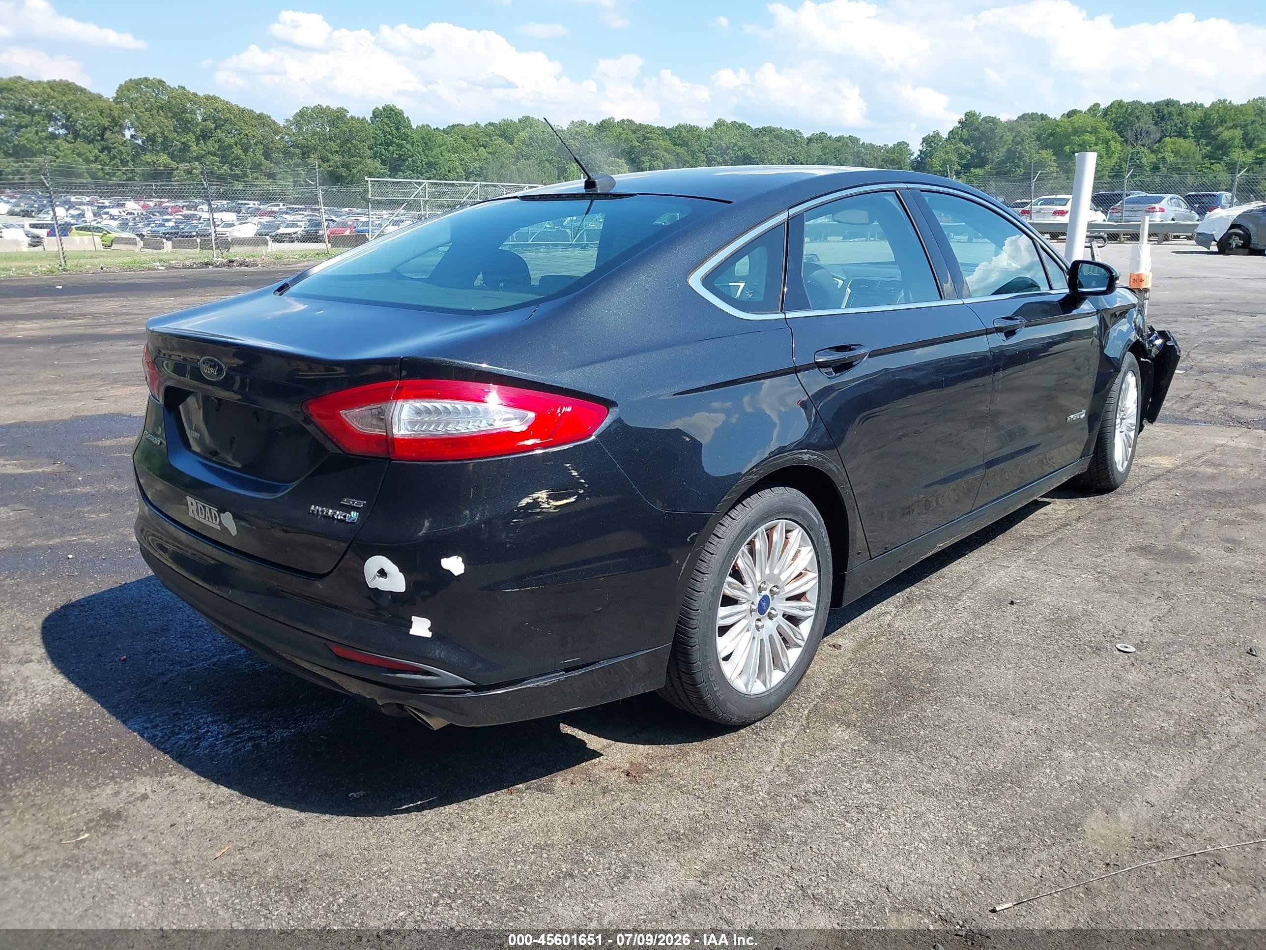 2013 Ford Fusion Hybrid Se Black vin: 3FA6P0LU8DR288382