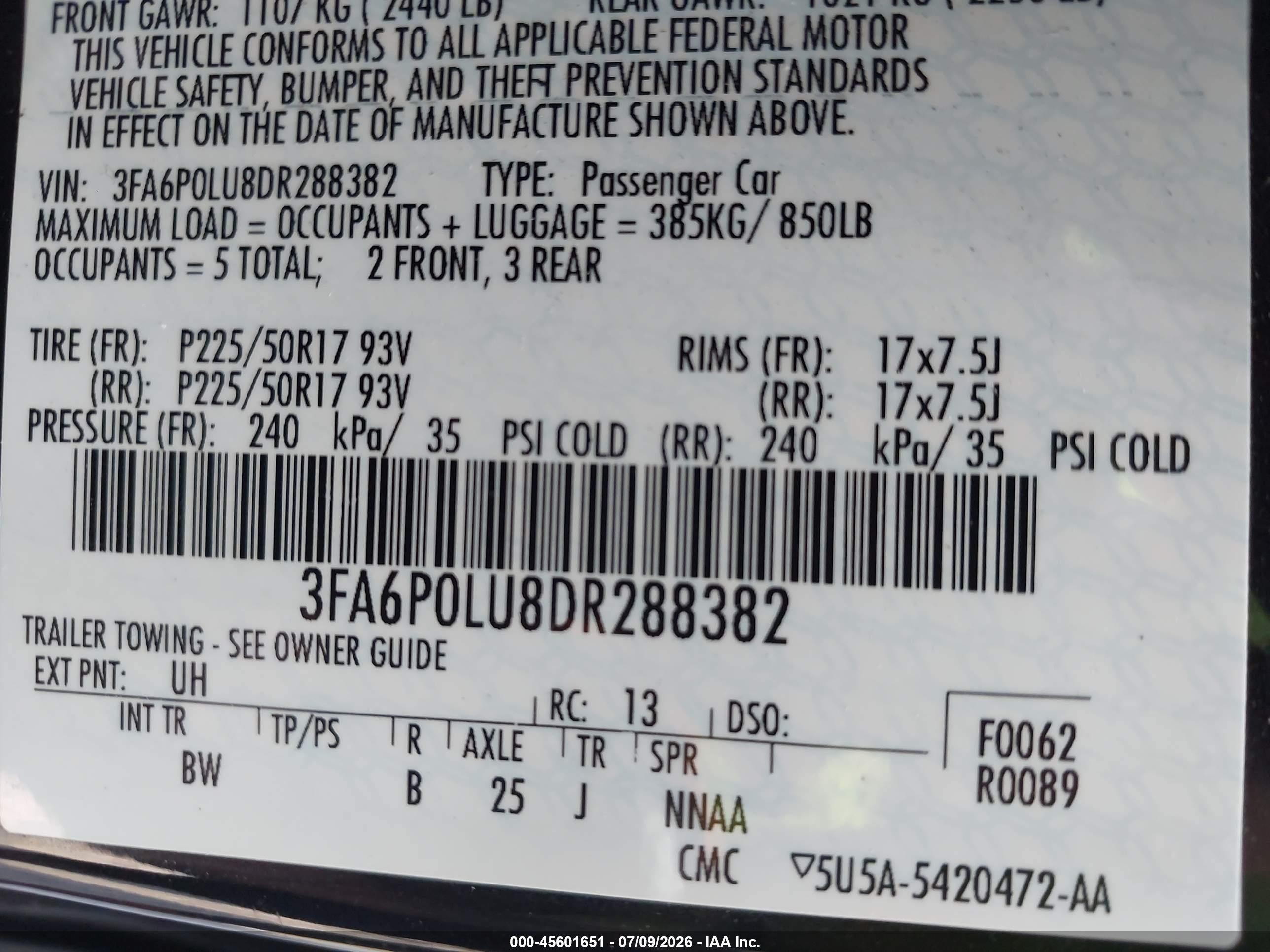 2013 Ford Fusion Hybrid Se Black vin: 3FA6P0LU8DR288382