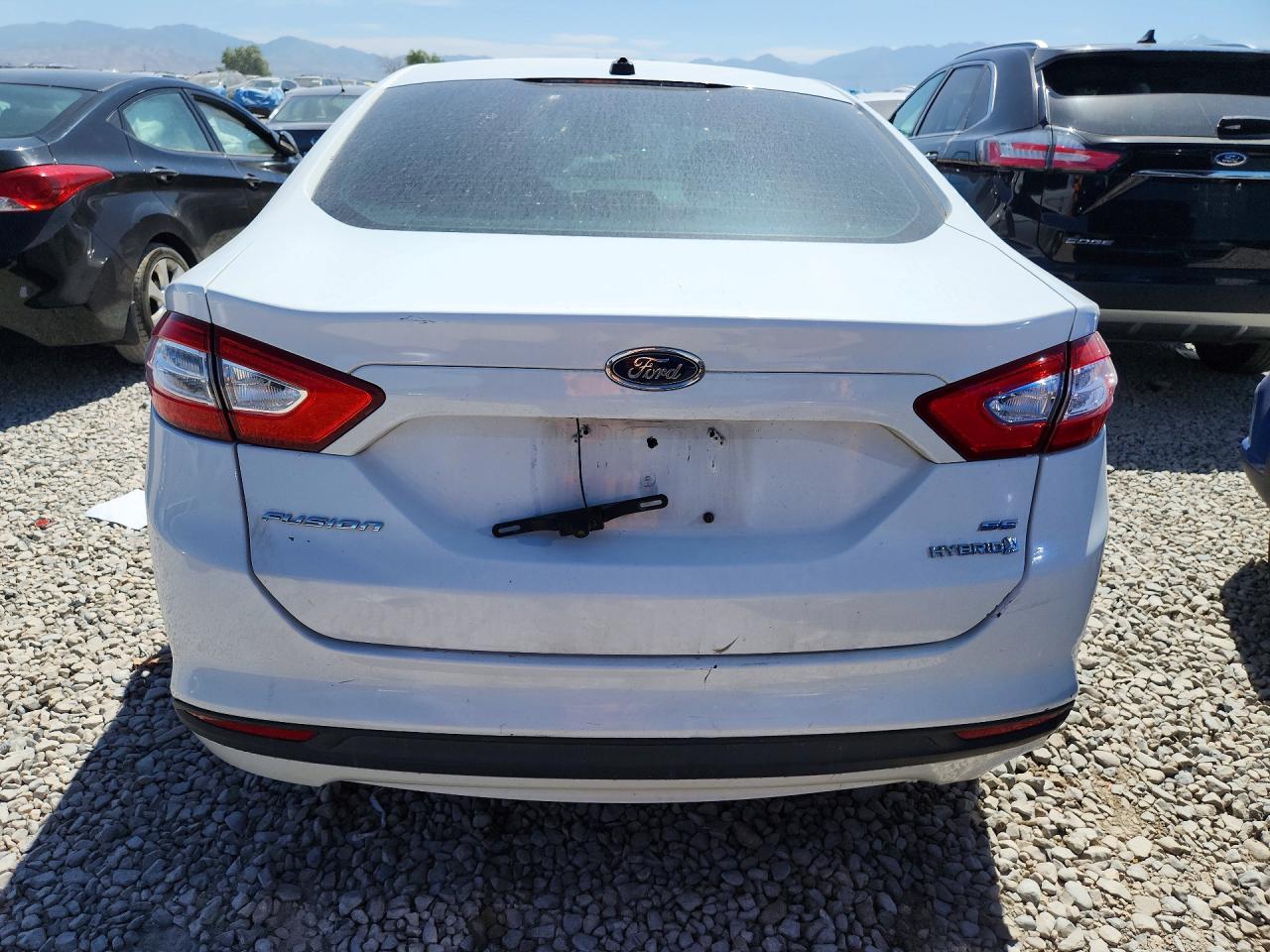 2014 Ford Fusion Se Hybrid White vin: 3FA6P0LU8ER262754