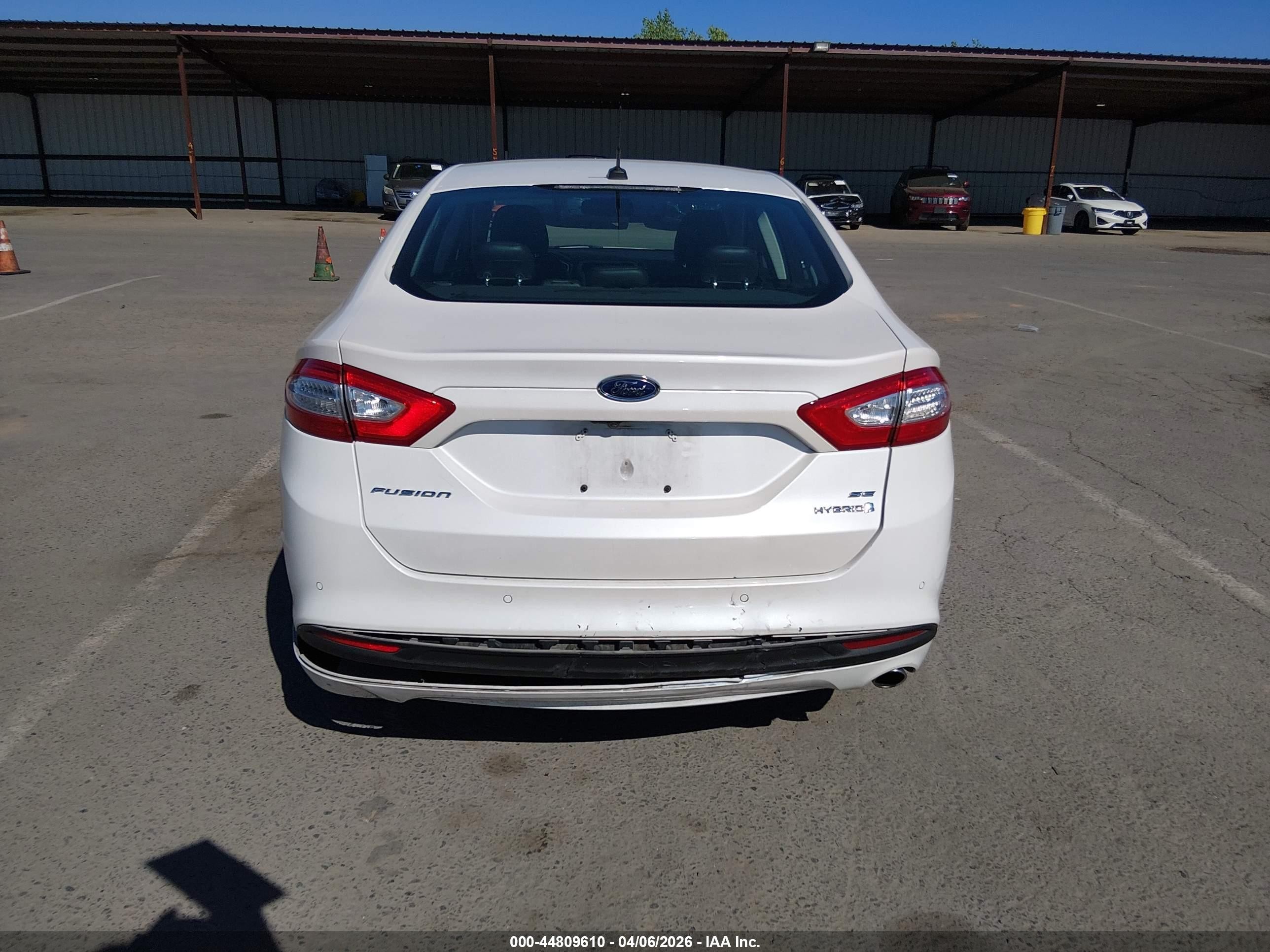 2014 Ford Fusion Hybrid Se White vin: 3FA6P0LU8ER269686