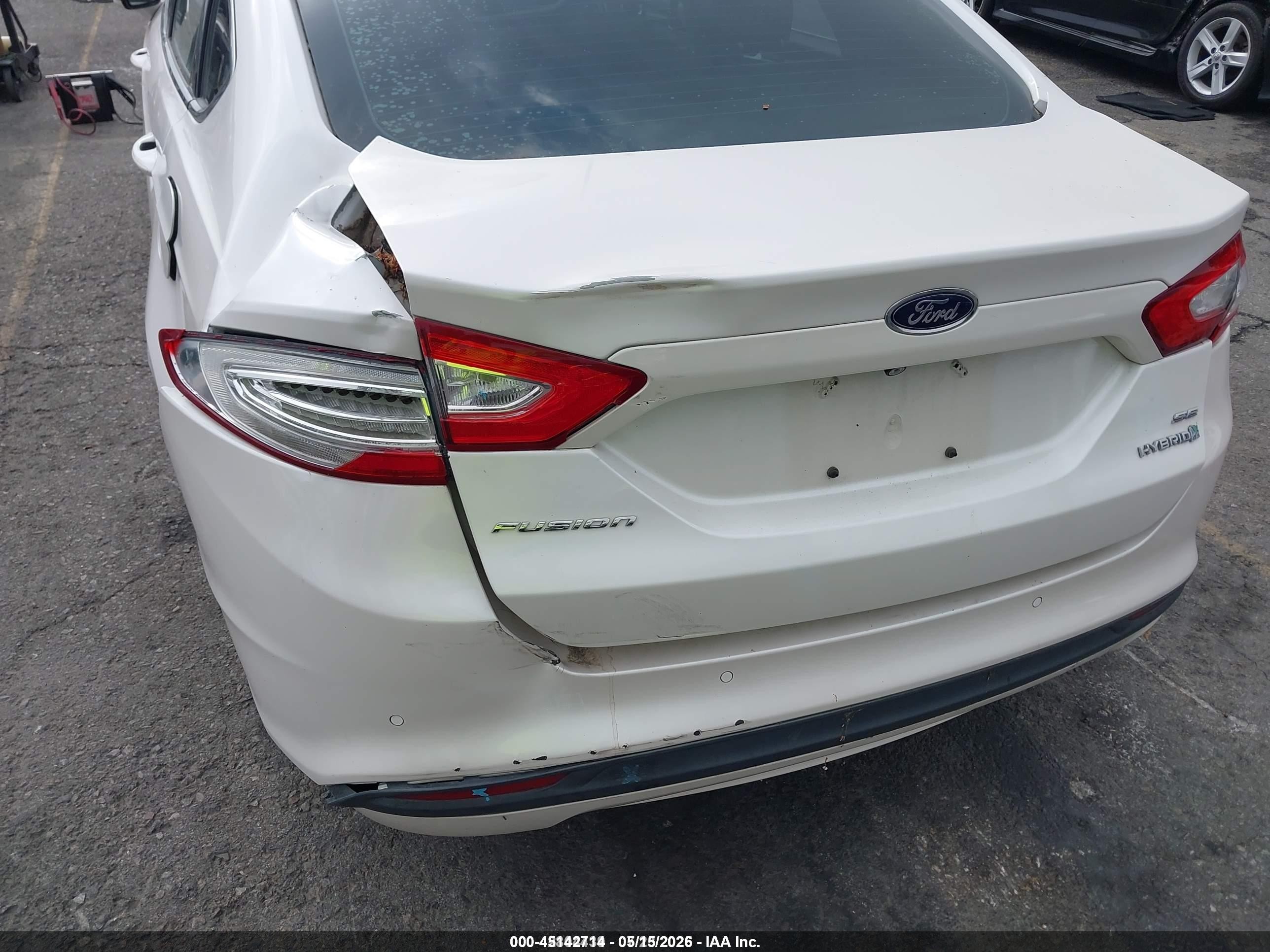 2014 Ford Fusion Hybrid Se White vin: 3FA6P0LU8ER357329