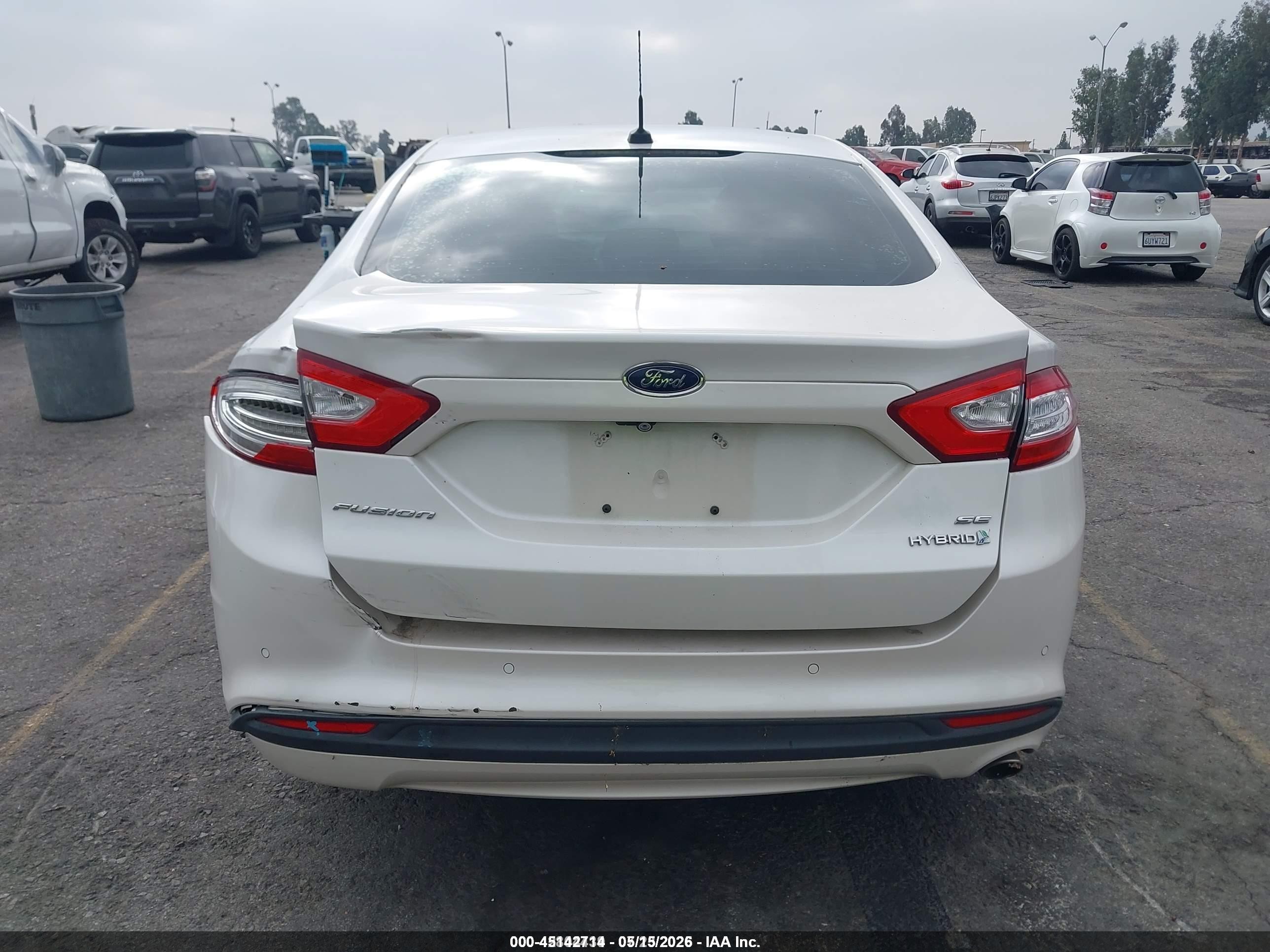 2014 Ford Fusion Hybrid Se White vin: 3FA6P0LU8ER357329