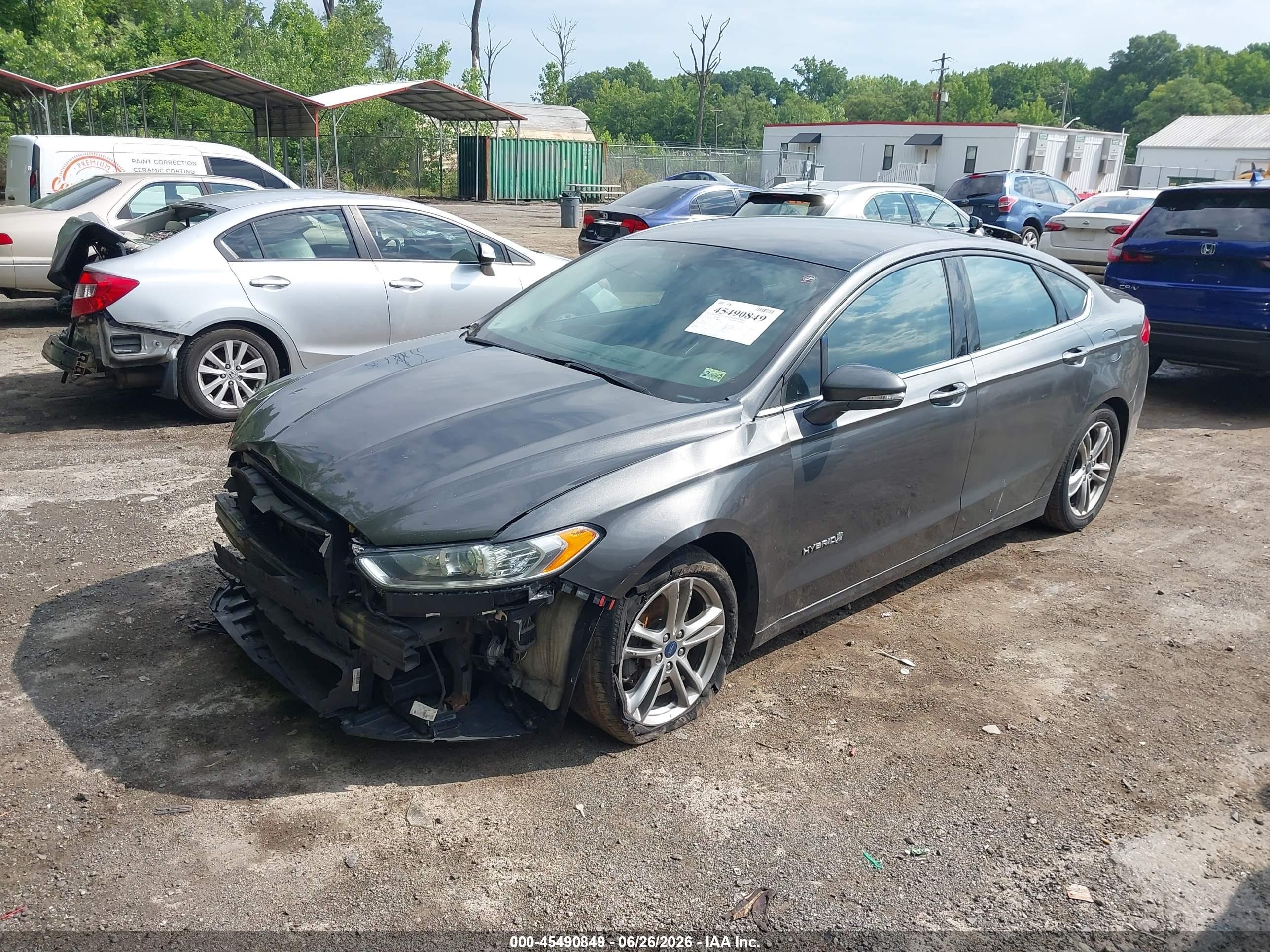 2015 Ford Fusion Hybrid Se Gray vin: 3FA6P0LU8FR215662