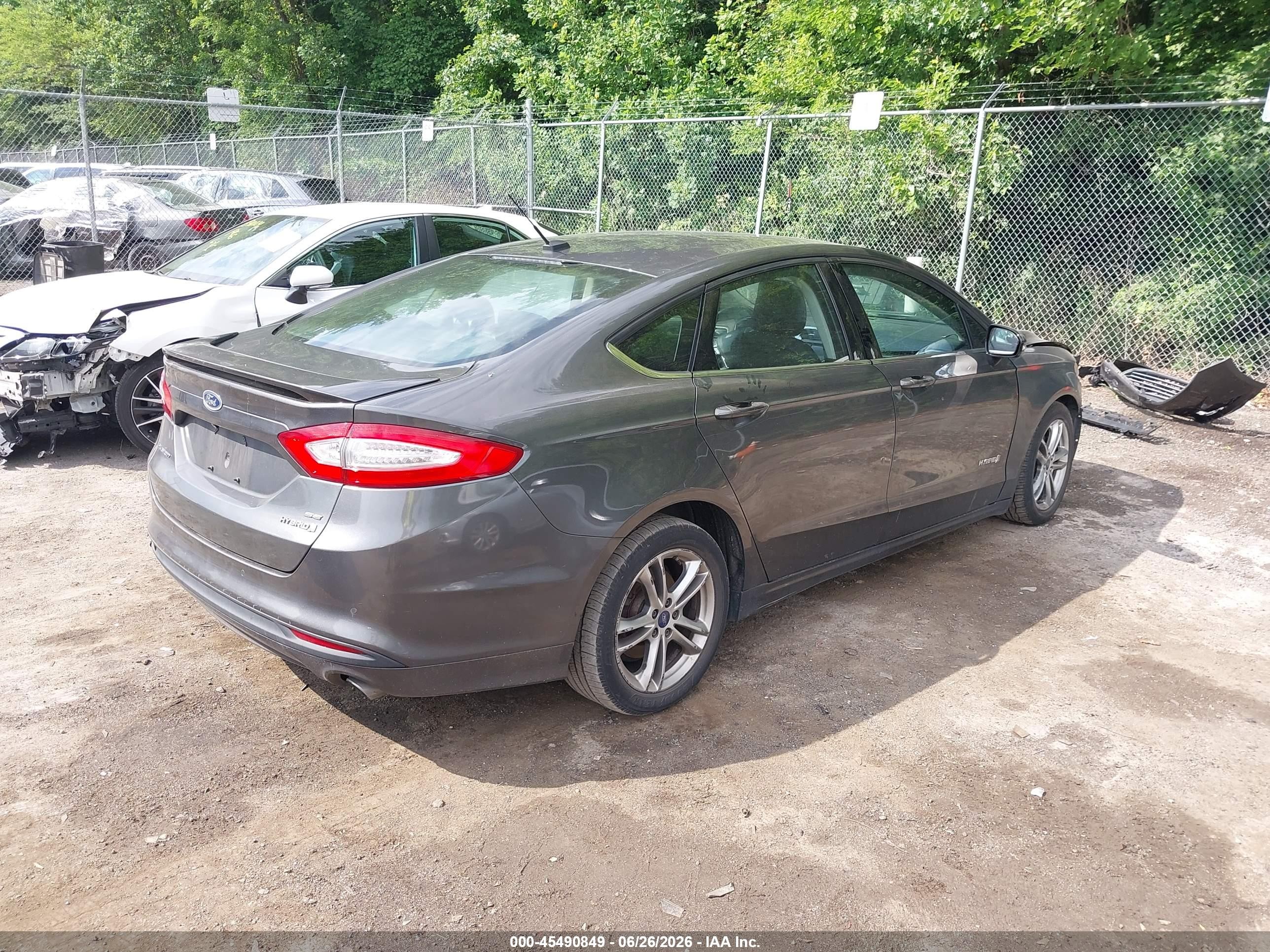 2015 Ford Fusion Hybrid Se Gray vin: 3FA6P0LU8FR215662