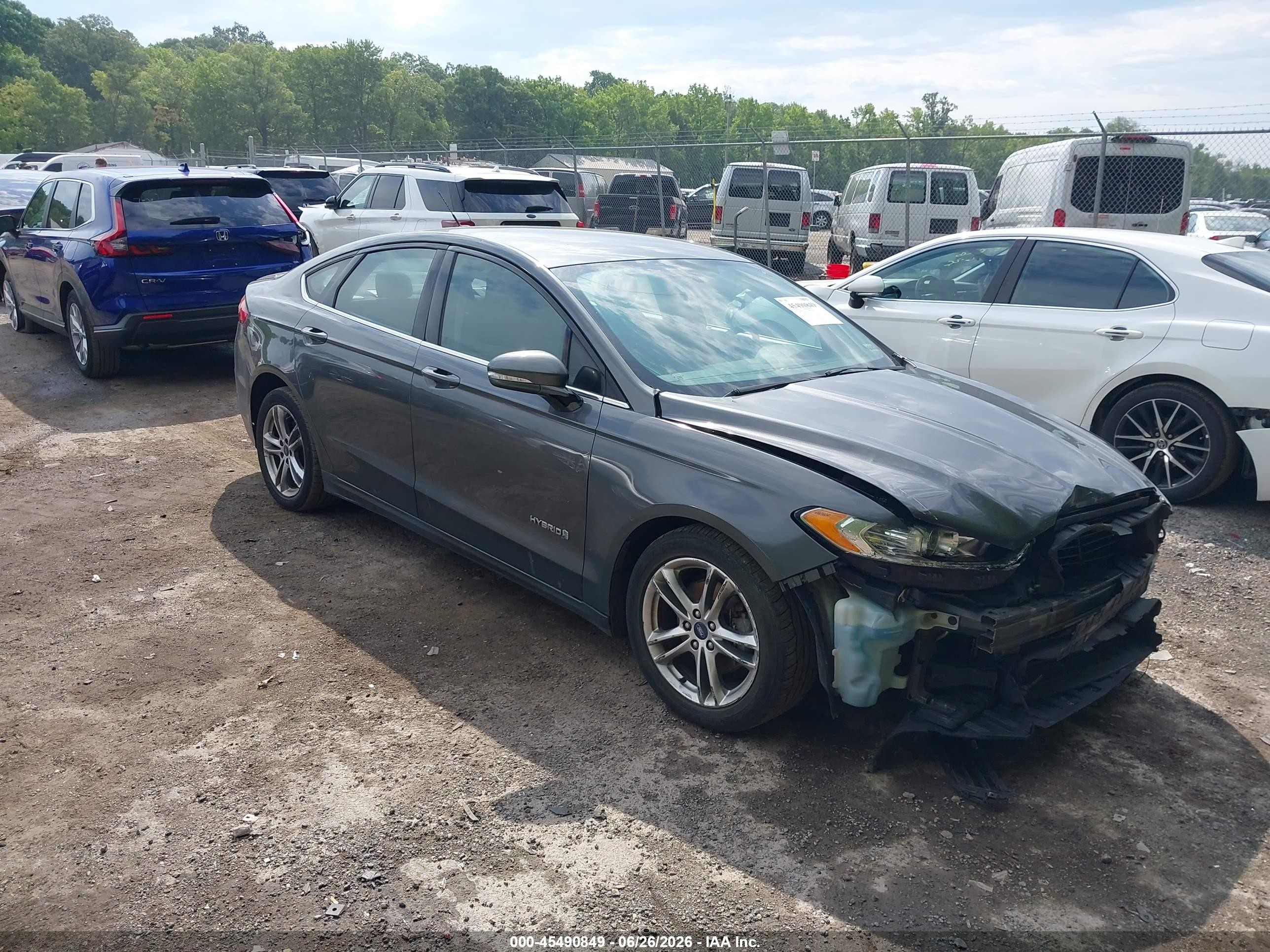 2015 Ford Fusion Hybrid Se Gray vin: 3FA6P0LU8FR215662