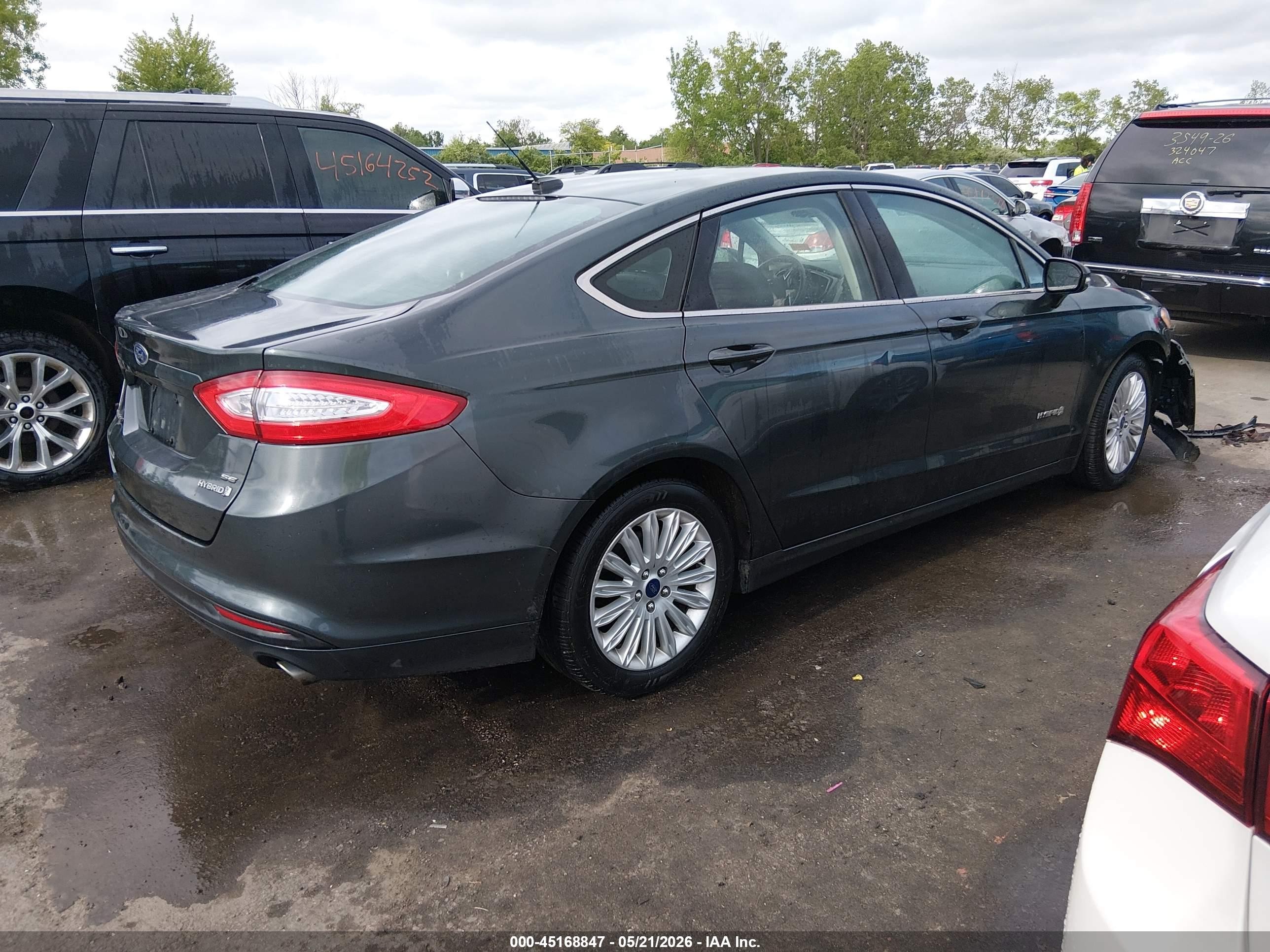 2015 Ford Fusion Hybrid Se Gray vin: 3FA6P0LU8FR237712
