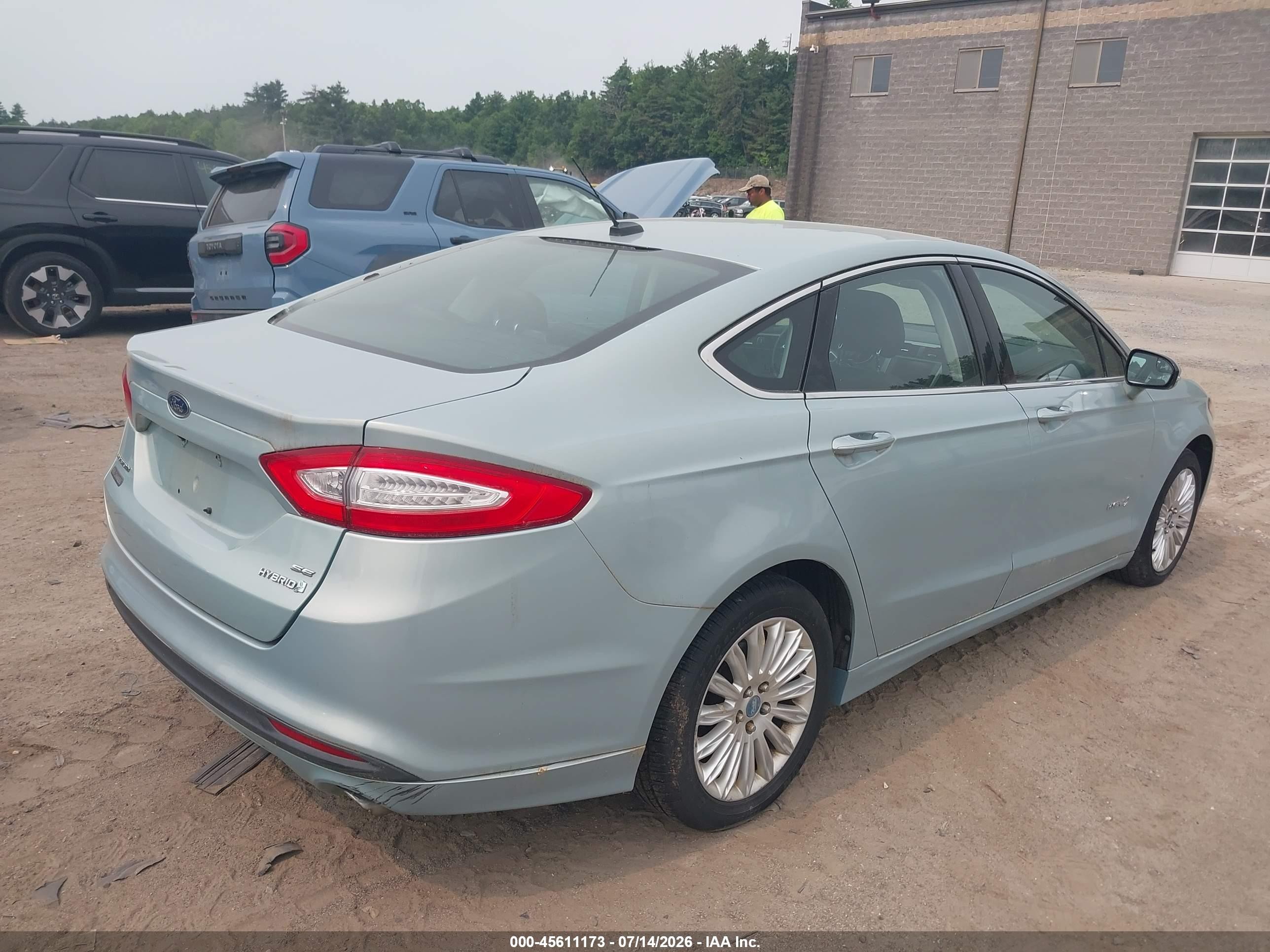2013 Ford Fusion Hybrid Se Turquoise vin: 3FA6P0LU9DR115583
