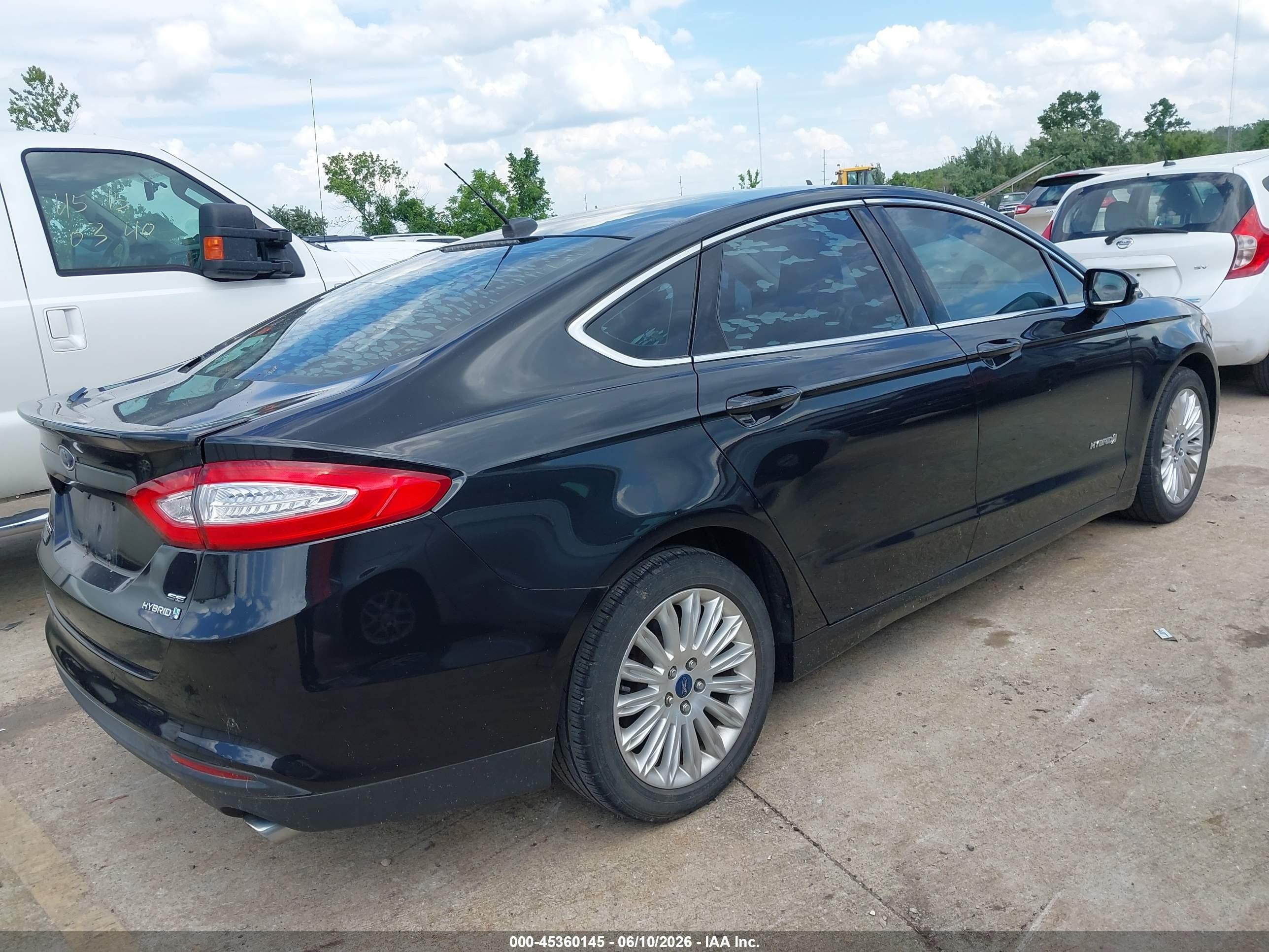 2013 Ford Fusion Hybrid Se Black vin: 3FA6P0LU9DR177663