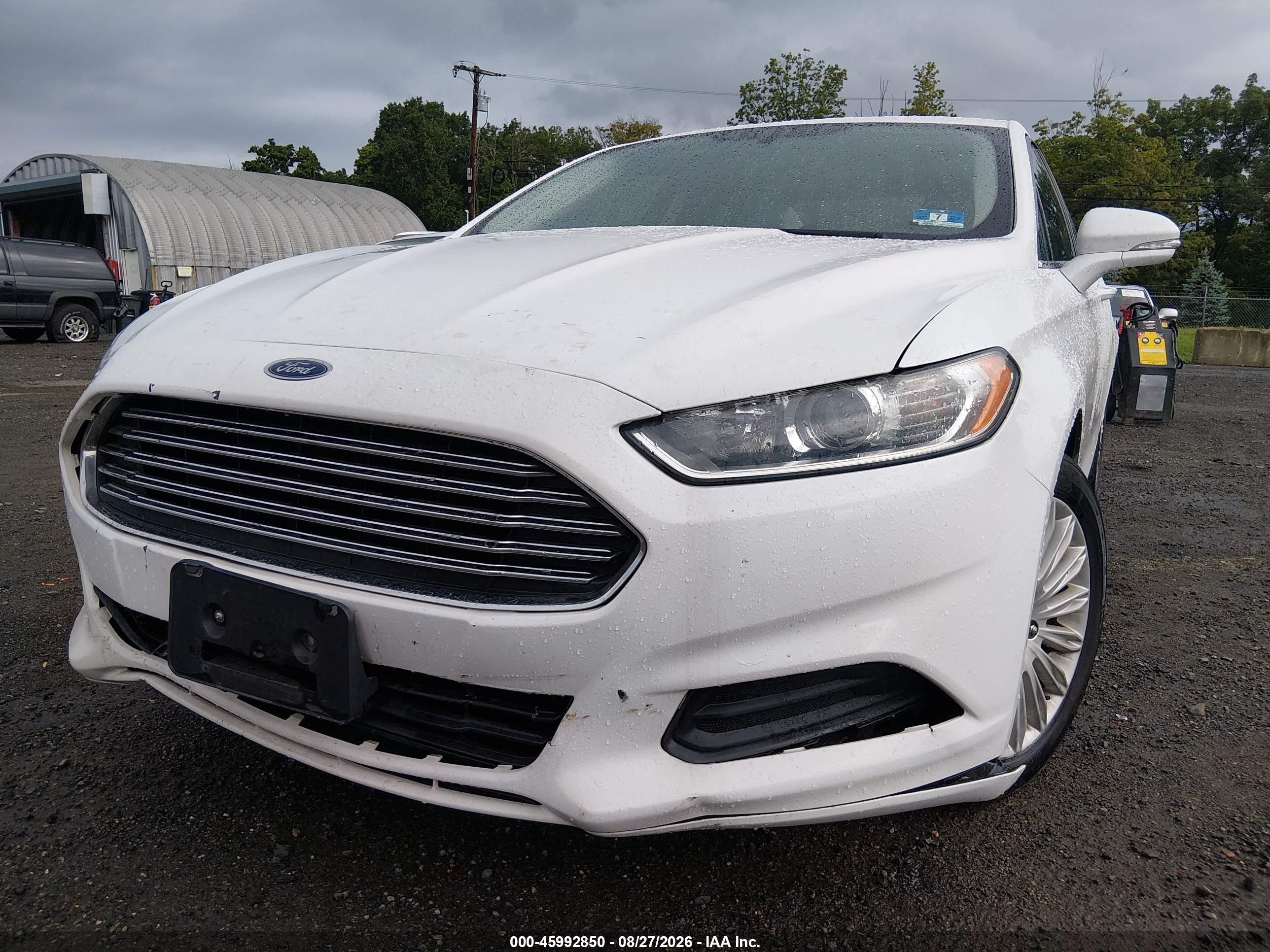 2013 Ford Fusion Hybrid Se White vin: 3FA6P0LU9DR194432