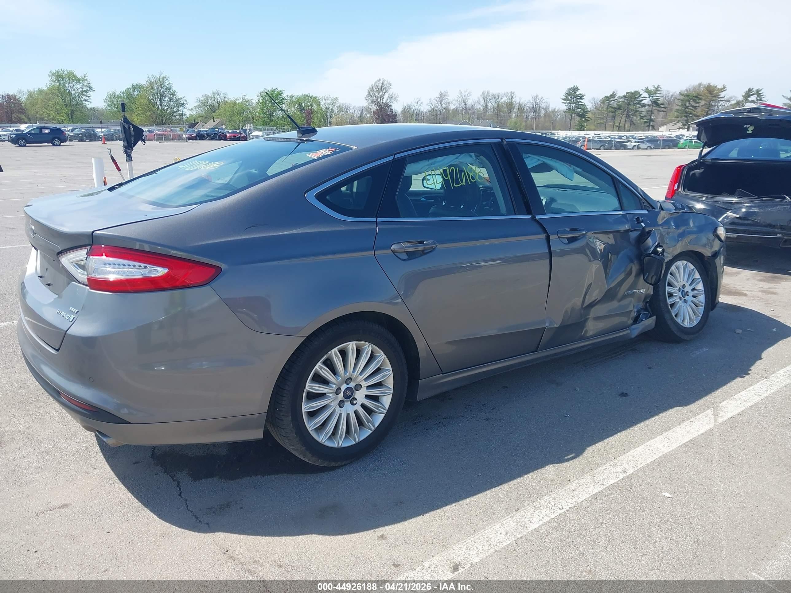 2013 Ford Fusion Hybrid Se Gray vin: 3FA6P0LU9DR218678