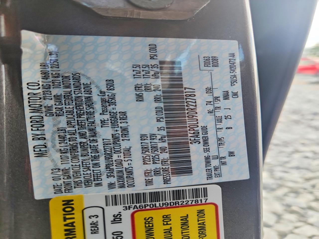 2013 Ford Fusion Se Hybrid Серый vin: 3FA6P0LU9DR227817