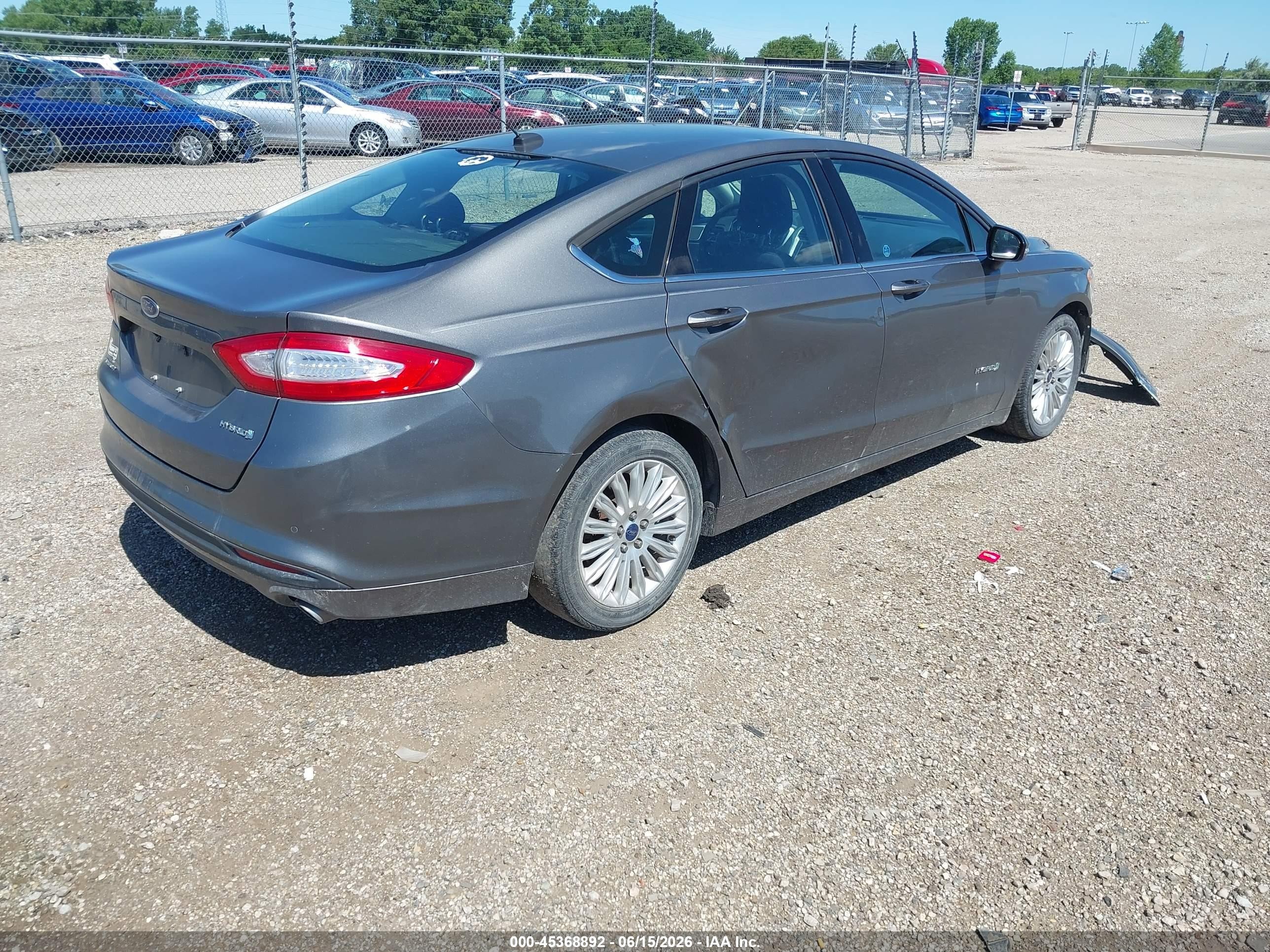 2013 Ford Fusion Hybrid Se Gray vin: 3FA6P0LU9DR237229