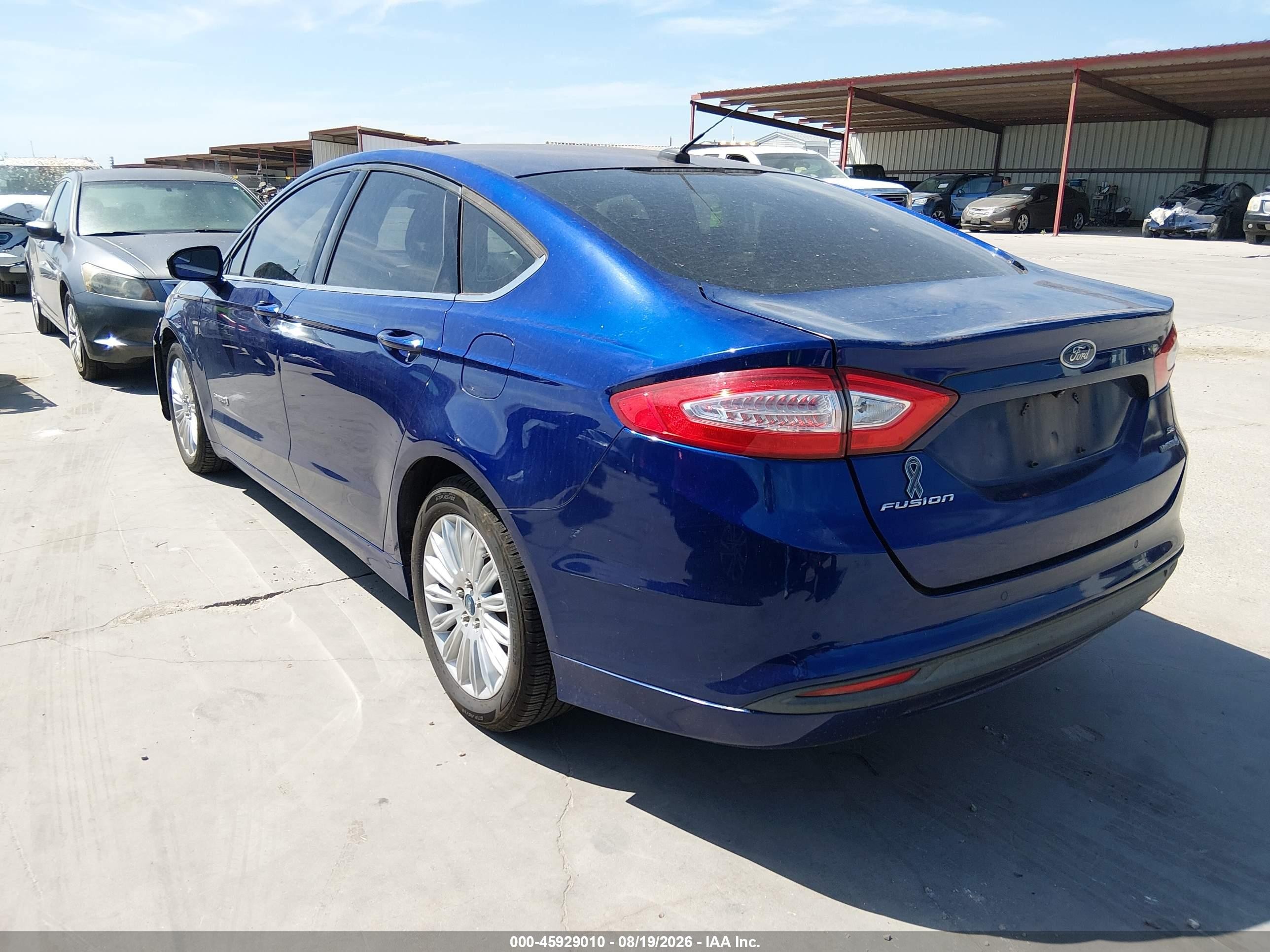 2013 Ford Fusion Hybrid Se Blue vin: 3FA6P0LU9DR237294