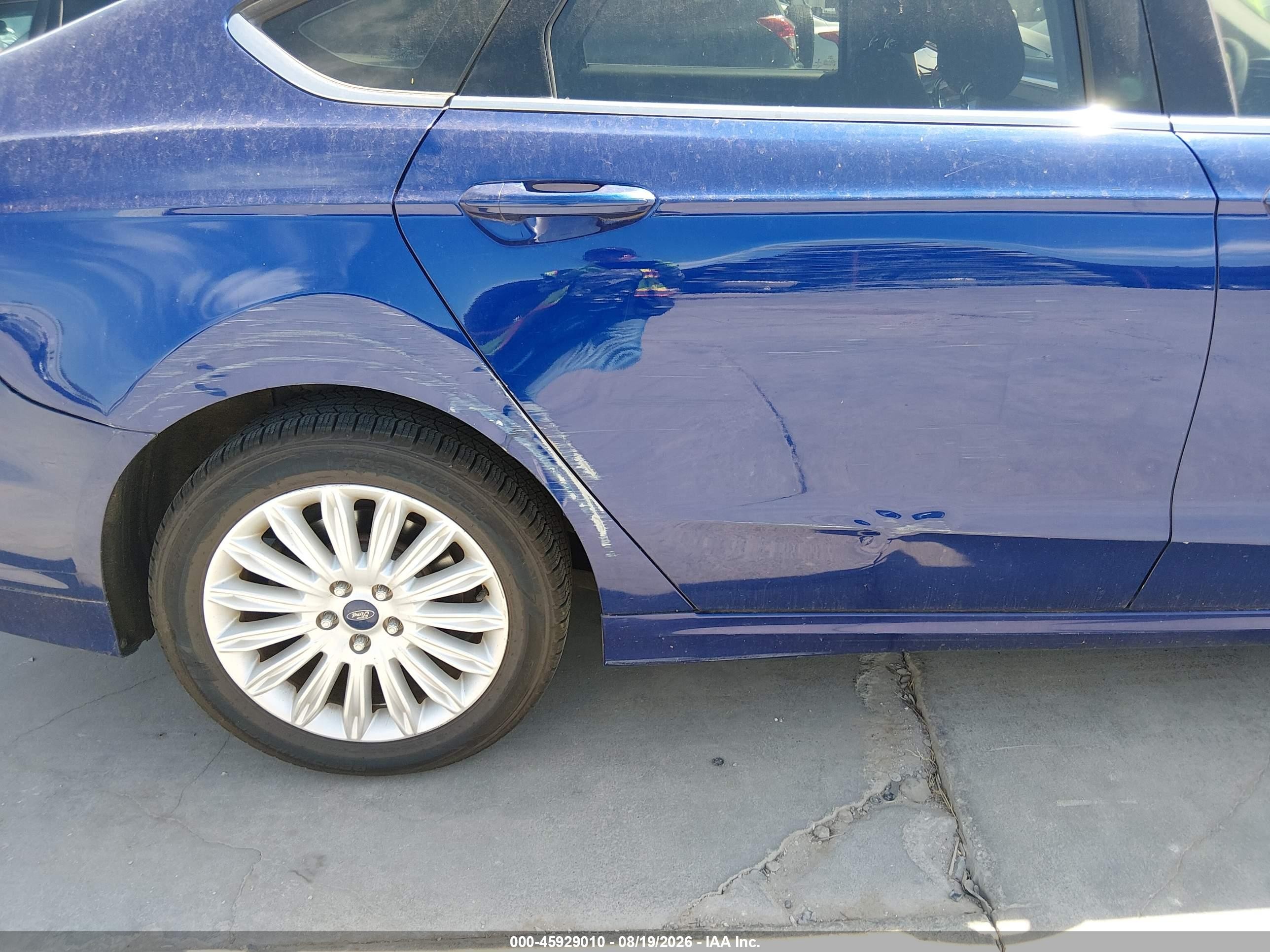 2013 Ford Fusion Hybrid Se Blue vin: 3FA6P0LU9DR237294